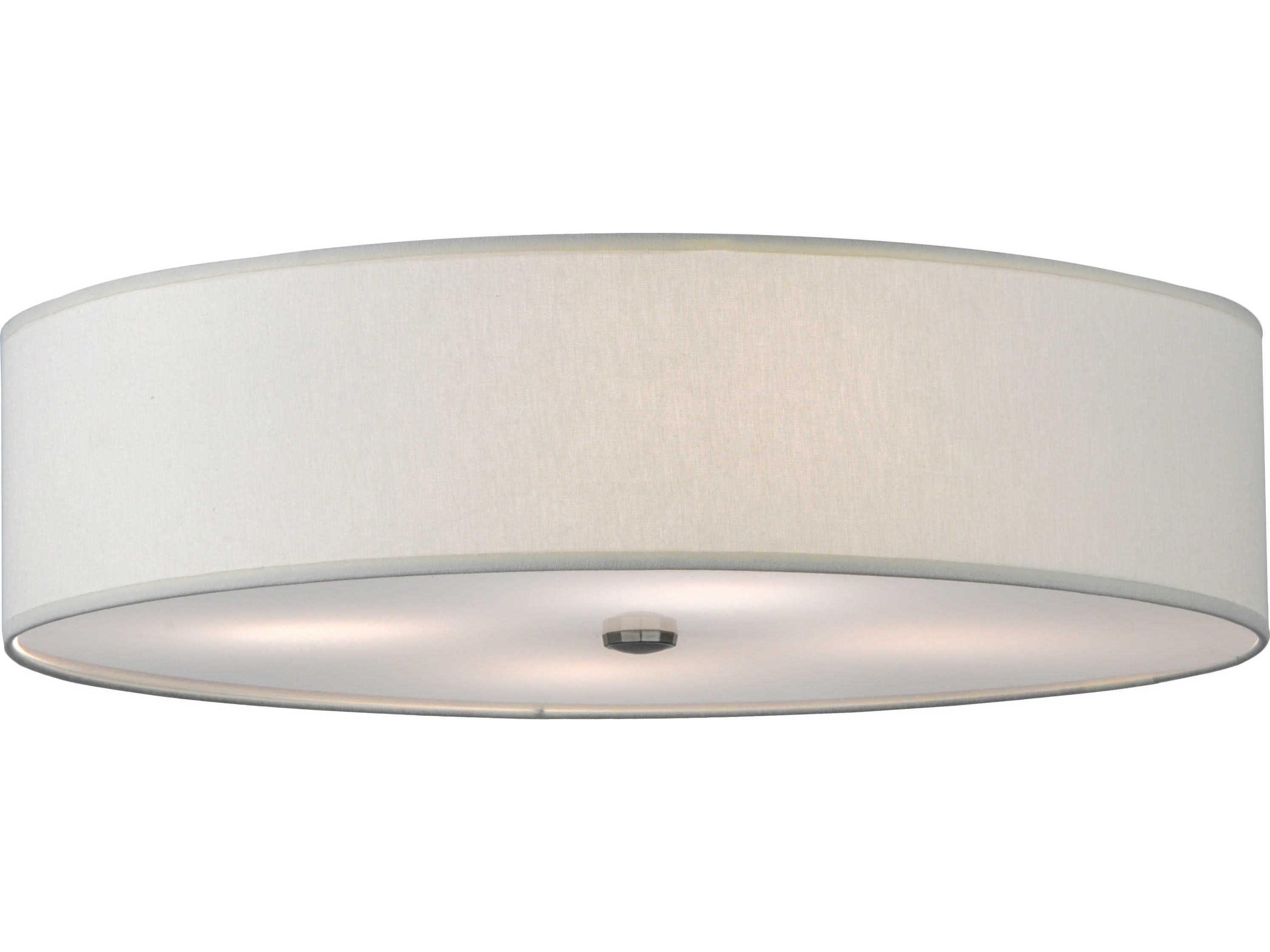 Meyda Fabric 4-Light Off White Drum Flush Mount