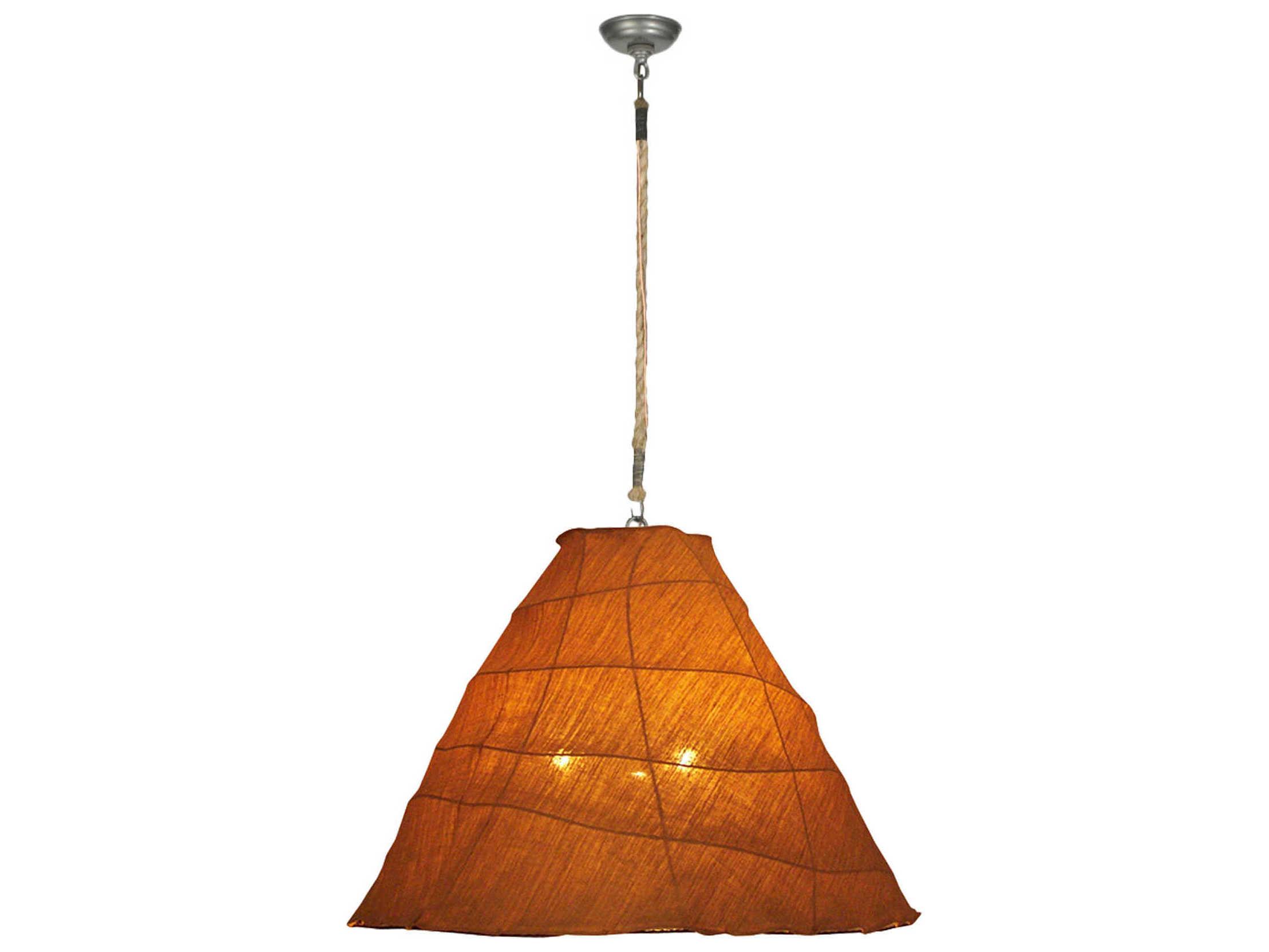 Meyda Fabric 3-Light Bronze Geometric Pendant