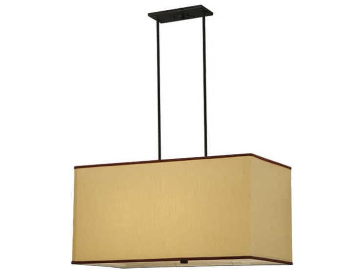 Meyda Fabric 4-Light Bronze Geometric Pendant