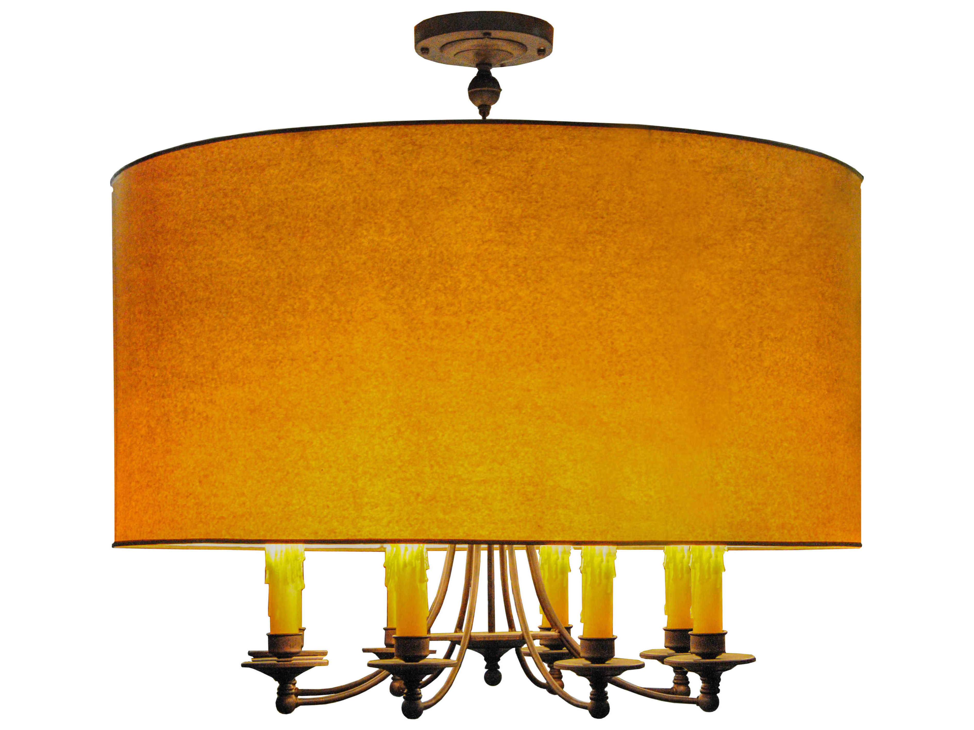 Meyda Fabric 8-Light Bronze Cylinder Pendant