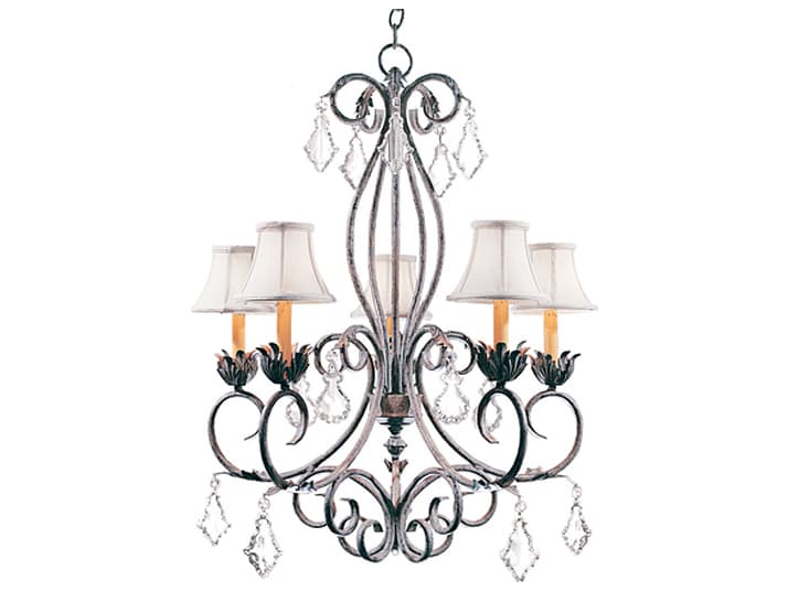 Meyda Felicia 5-Light Pate Gray Crystal Empire Chandelier