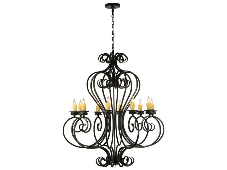 Meyda Fernando 10-Light Black Bronze Candelabra Chandelier