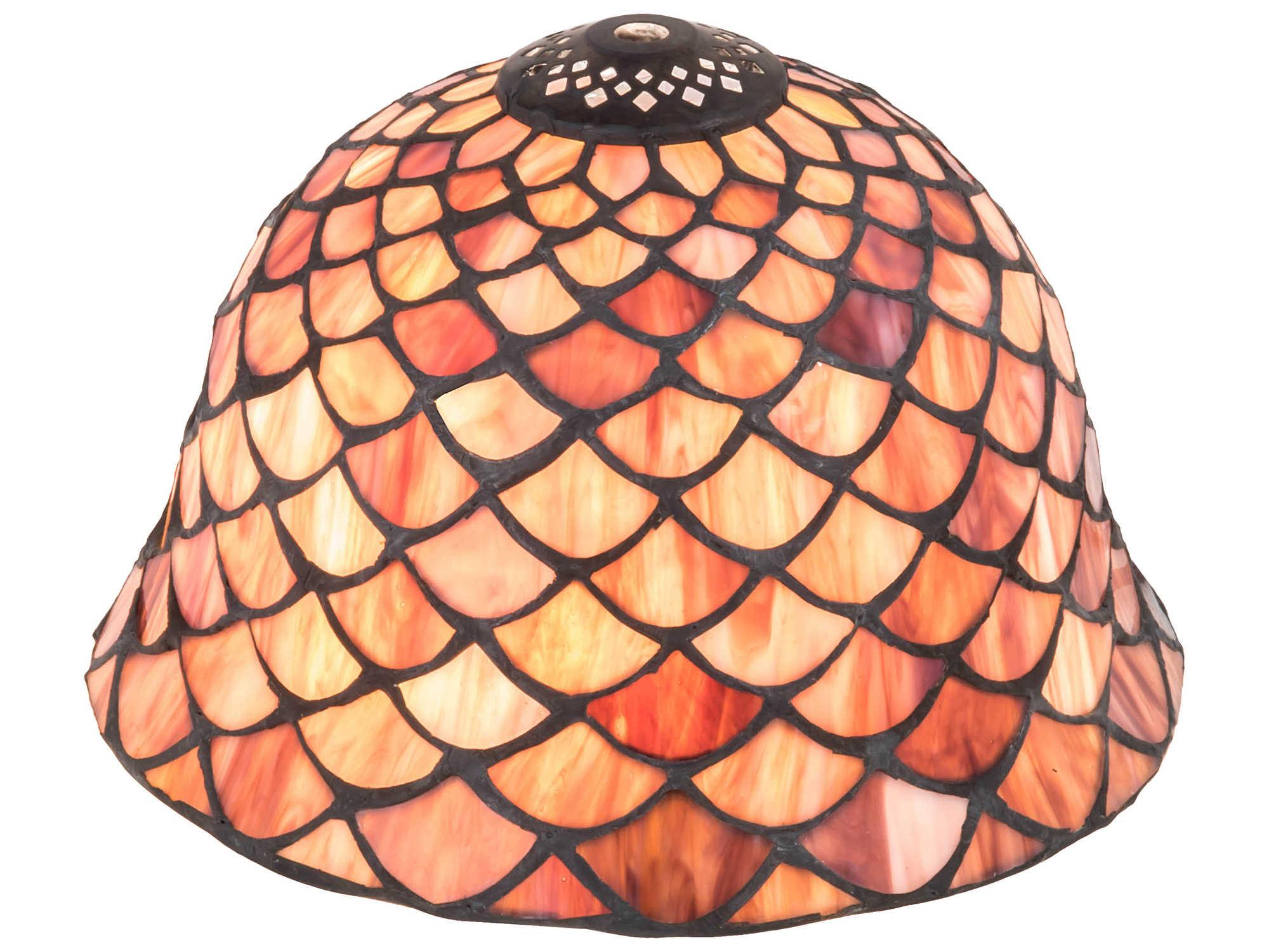 Meyda 9" Coral / Violet Fishscale Shade