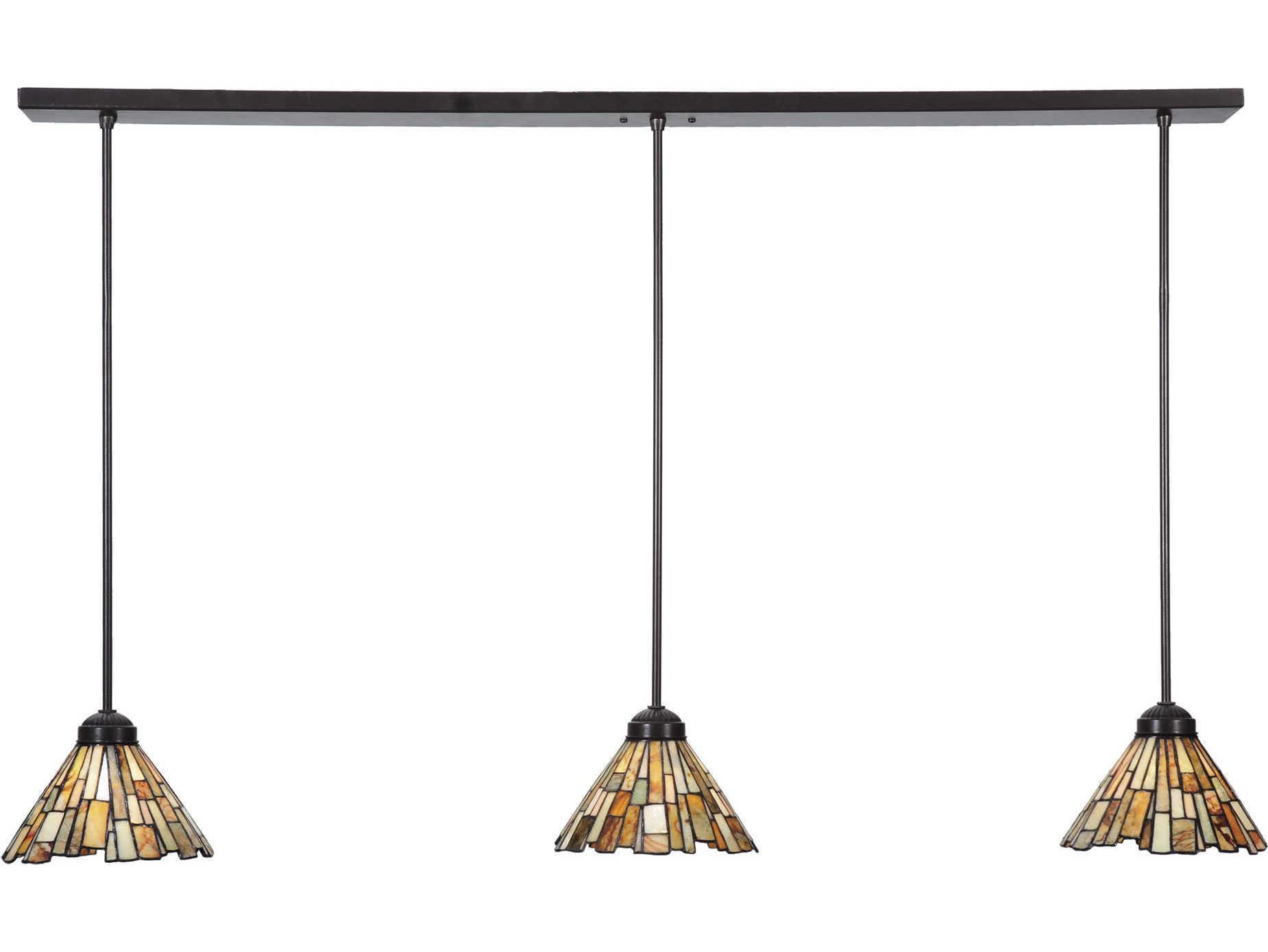 Meyda Fixtures 3-Light Bronze Tiffany Island Pendant