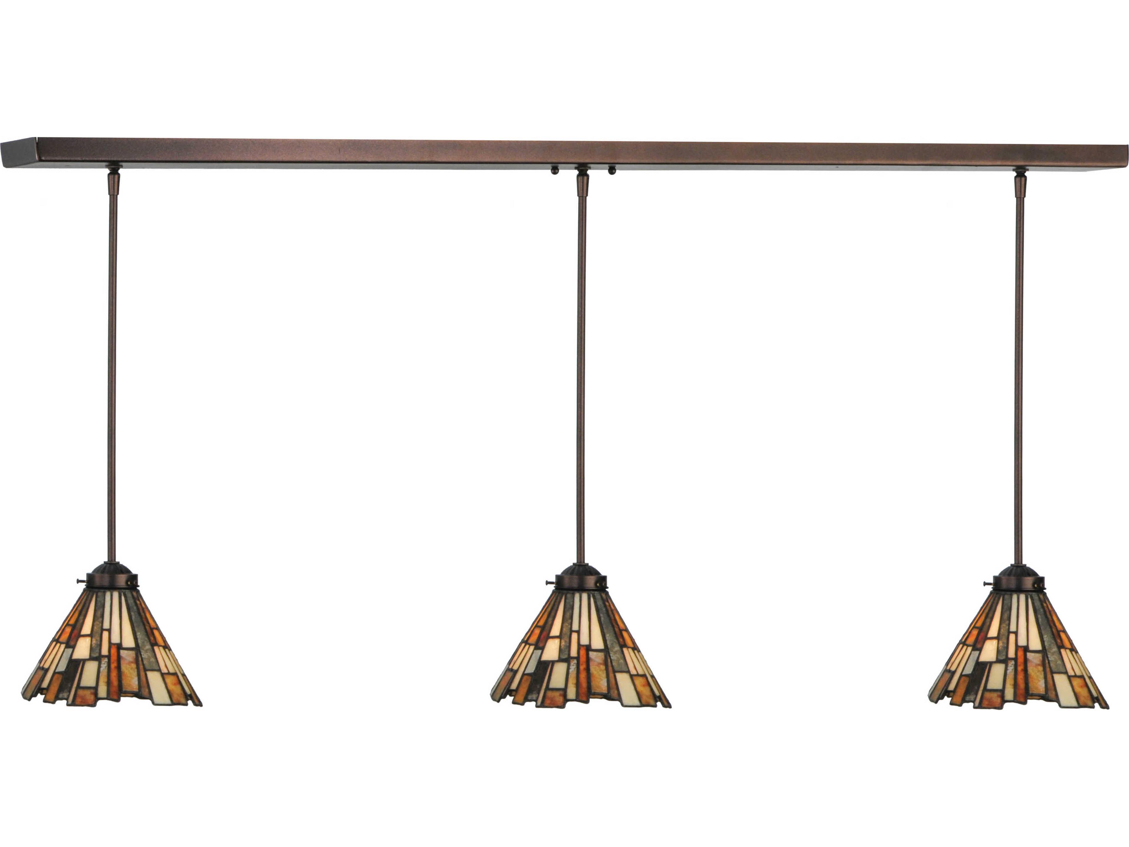 Meyda Fixtures 3-Light Bronze Tiffany Island Pendant