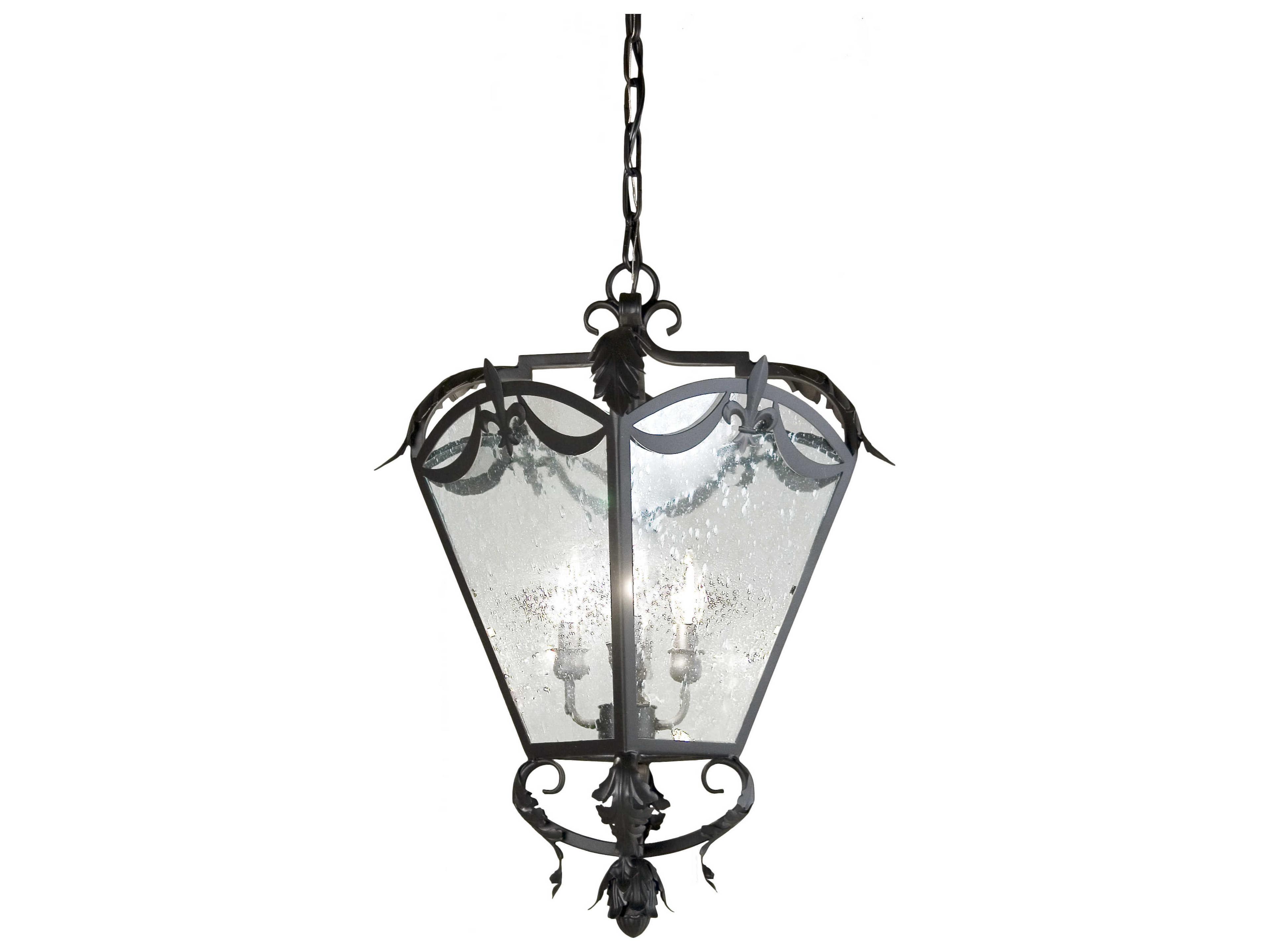 Meyda Fleur 4-Light Black Seedy Glass Pendant