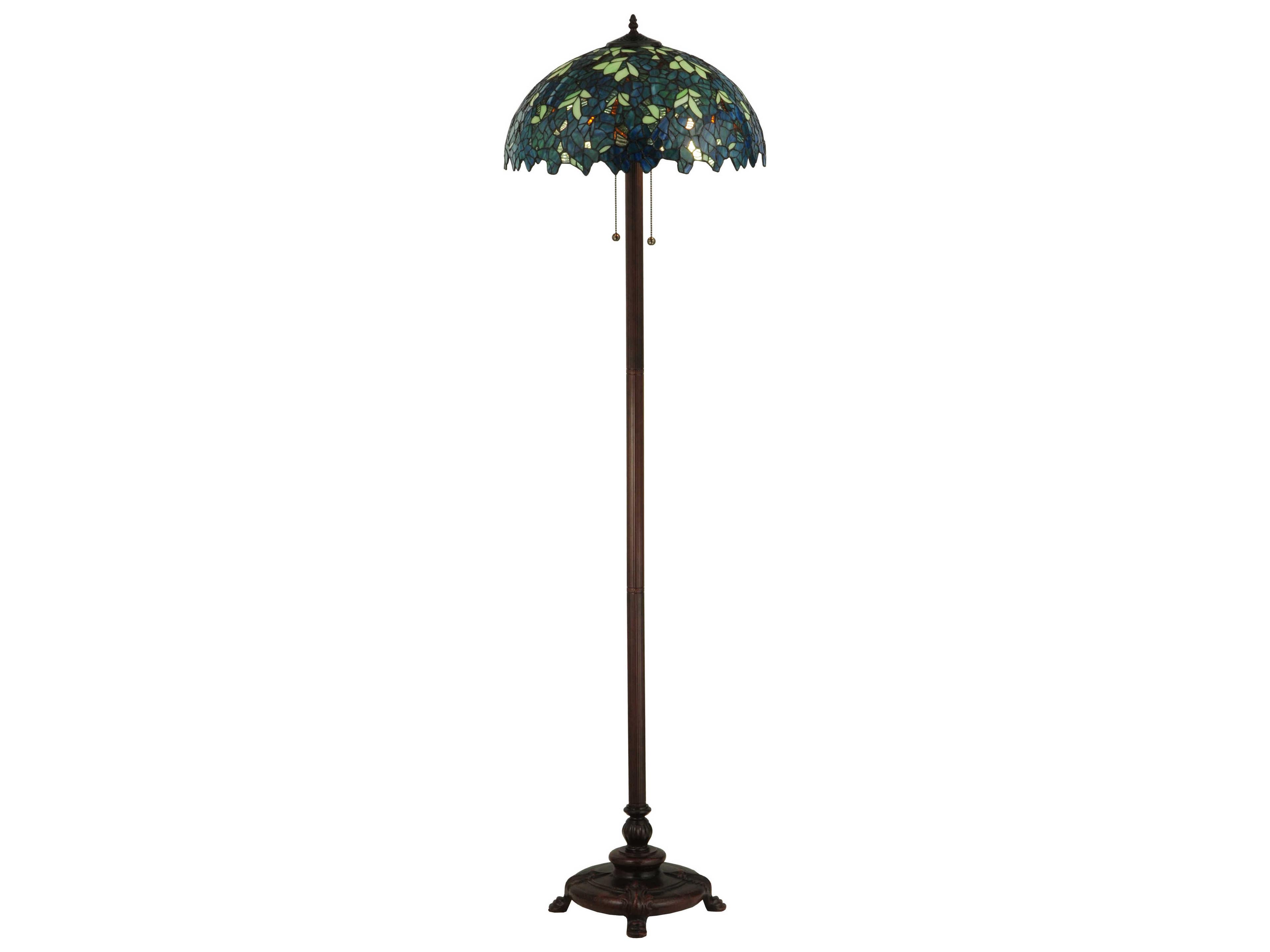 Meyda Nightfall Wisteria Brown Tiffany Floor Lamp