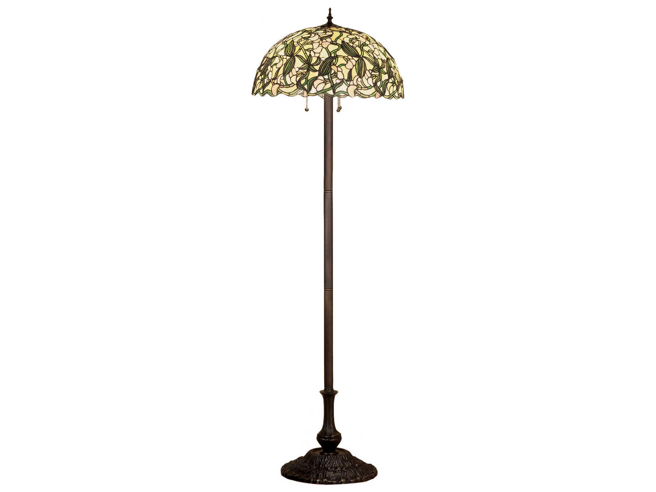 Meyda Sweet Pea Bronze Tiffany Floor Lamp