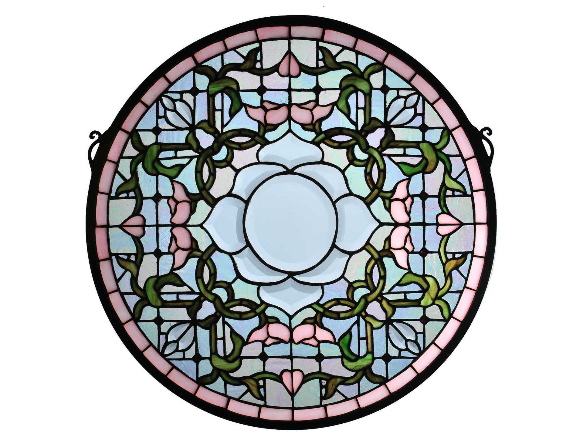 Meyda Tulip Bevel Medallion Stained Glass Window