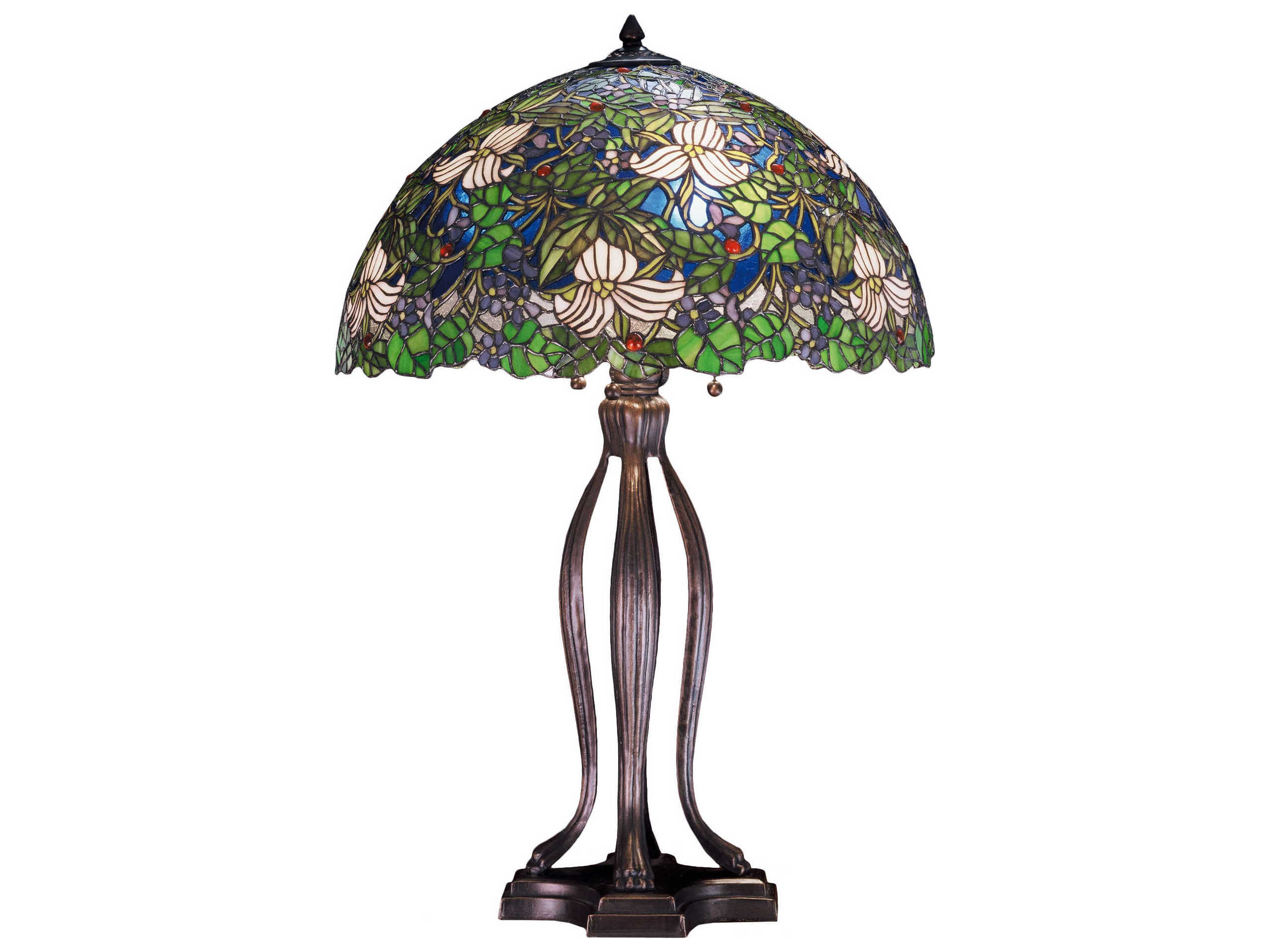 Meyda Trillium & Violet Bronze Tiffany Table Lamp