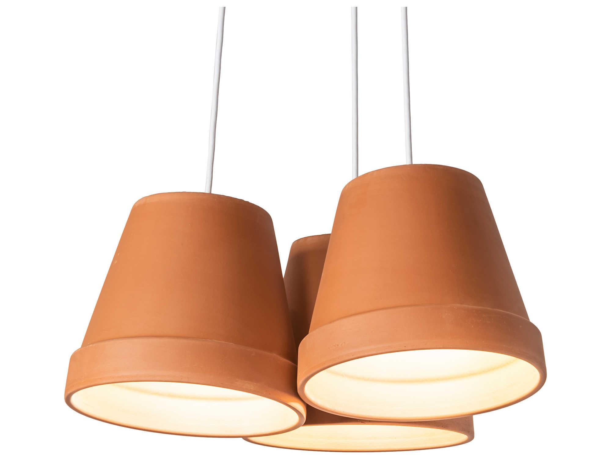Meyda Flower Pot 3-Light Brown LED Empire Pendant
