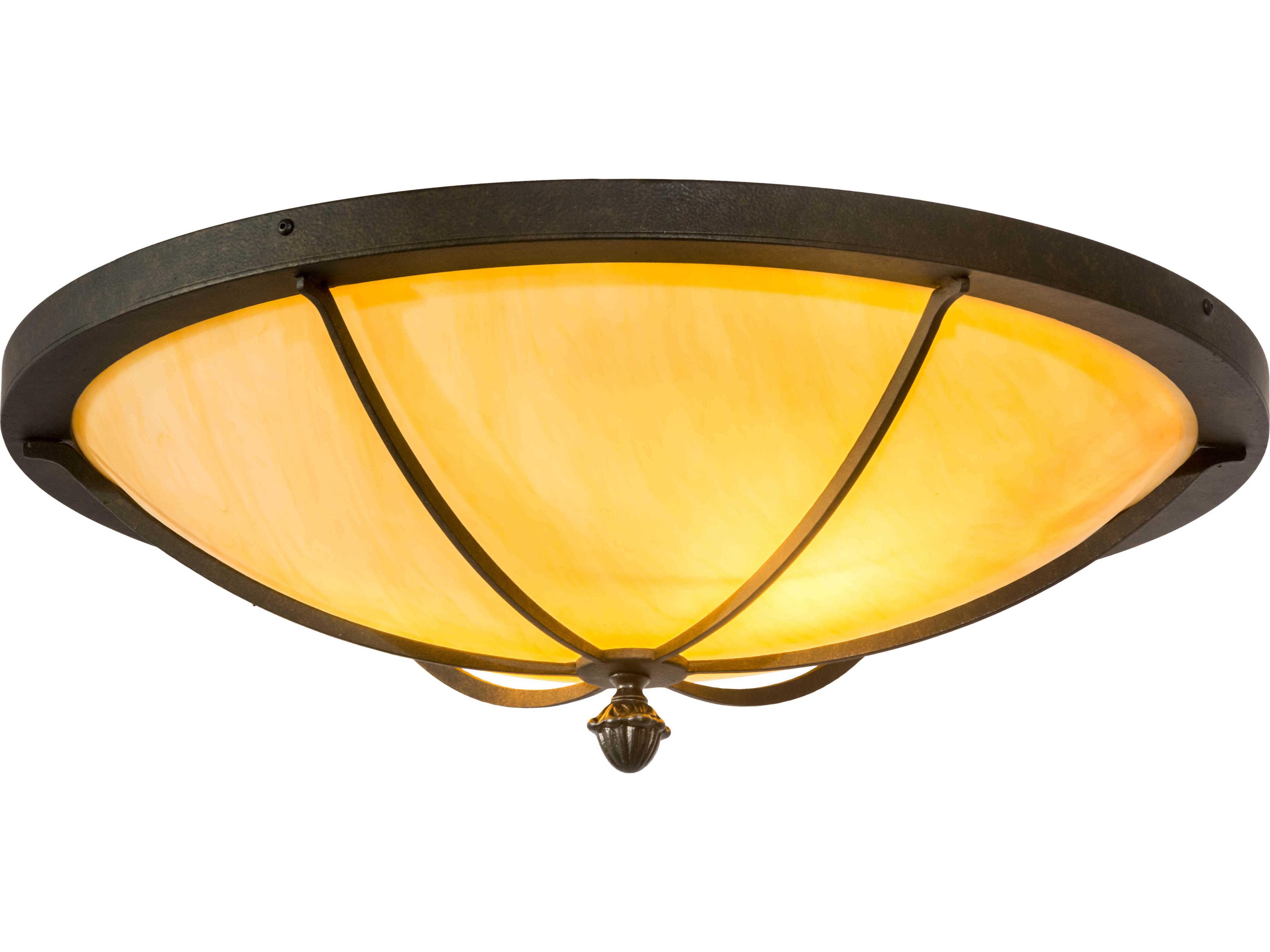 Meyda Dominga 2-Light Brown Glass Bowl Flush Mount