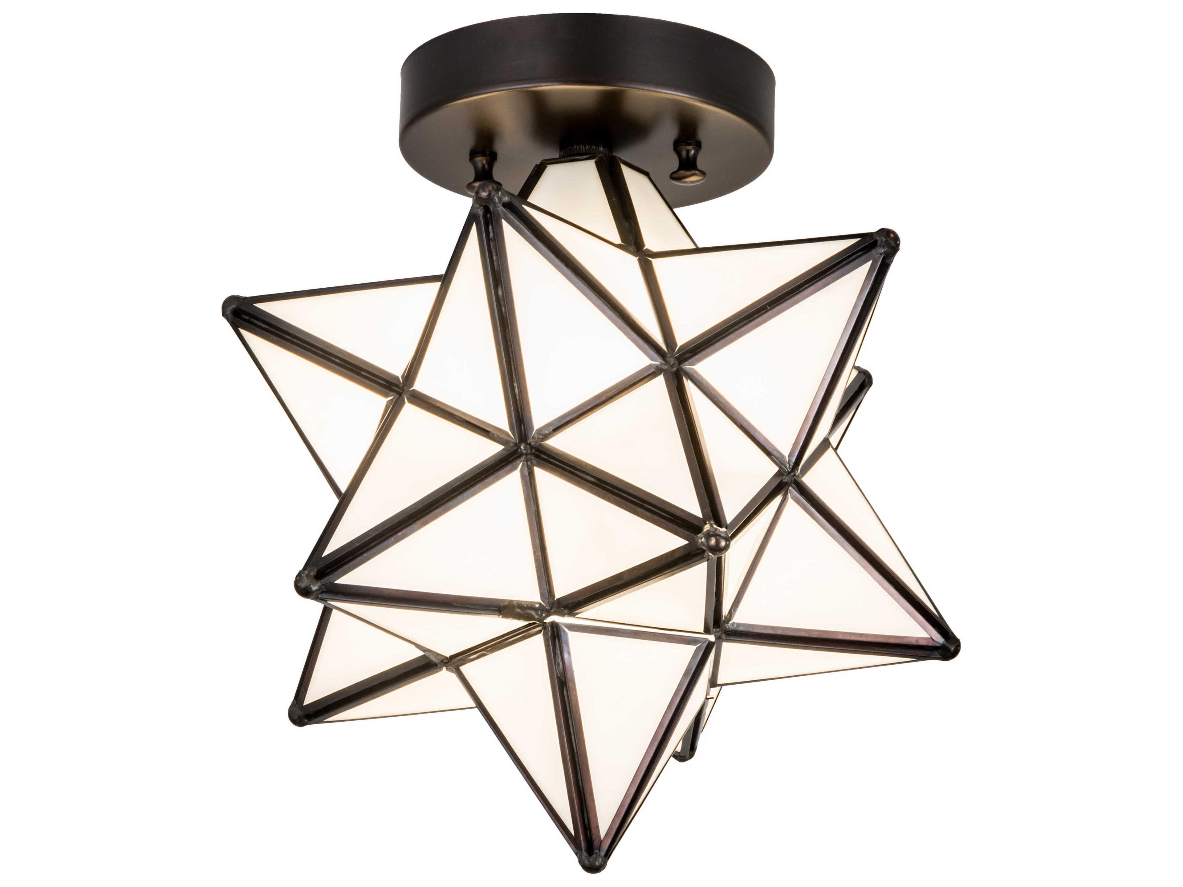 Meyda Moravian Star 1-Light Brown Glass Flush Mount