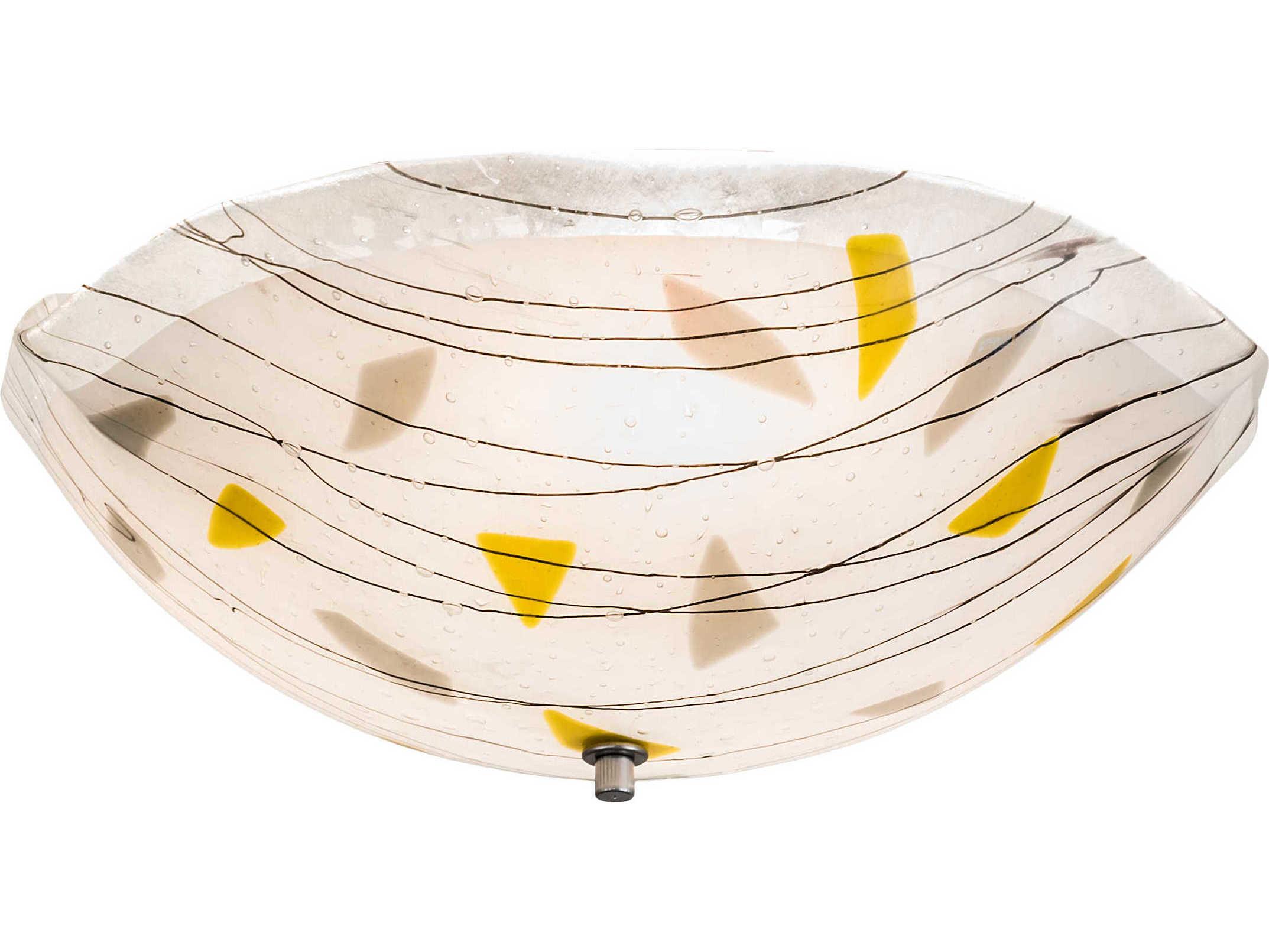 Meyda Metro Fusion 3-Light Gray Glass Flush Mount