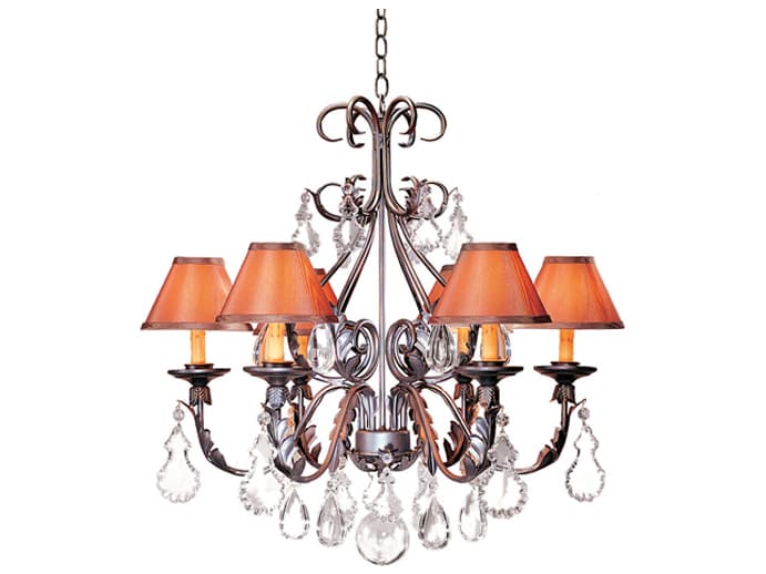 Meyda French Elegance 6-Light Bronze Brown Crystal Empire Chandelier