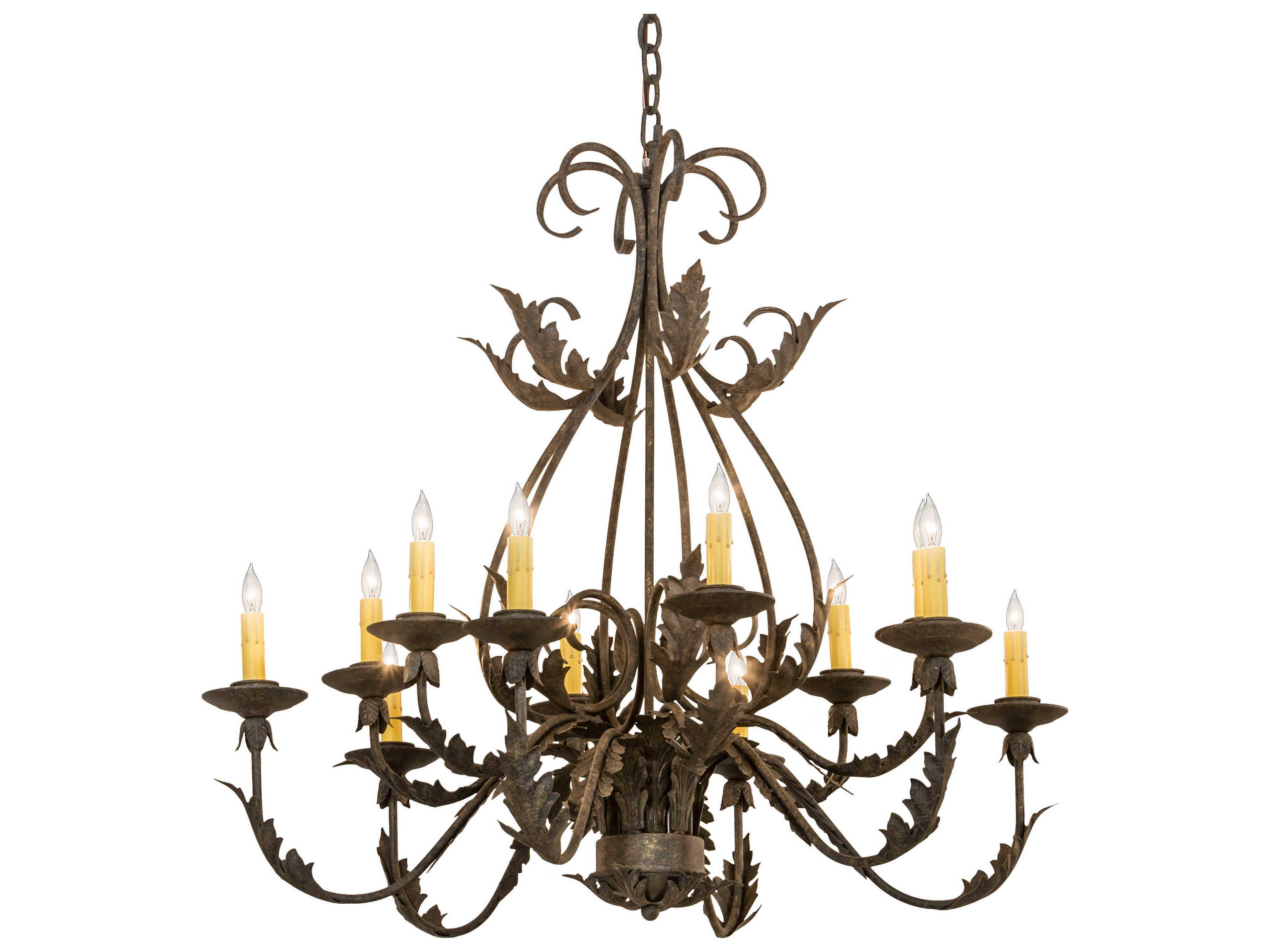 Meyda French Elegance 12-Light Chocolate Brown Candelabra Chandelier