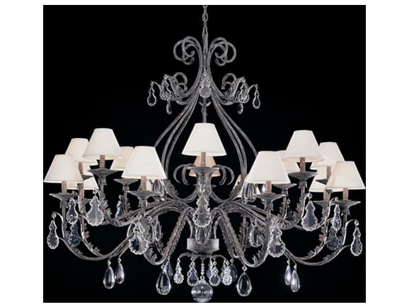 Meyda French Elegance 16-Light6-Light Antique Silver Brown Crystal Candelabra Empire Chandelier