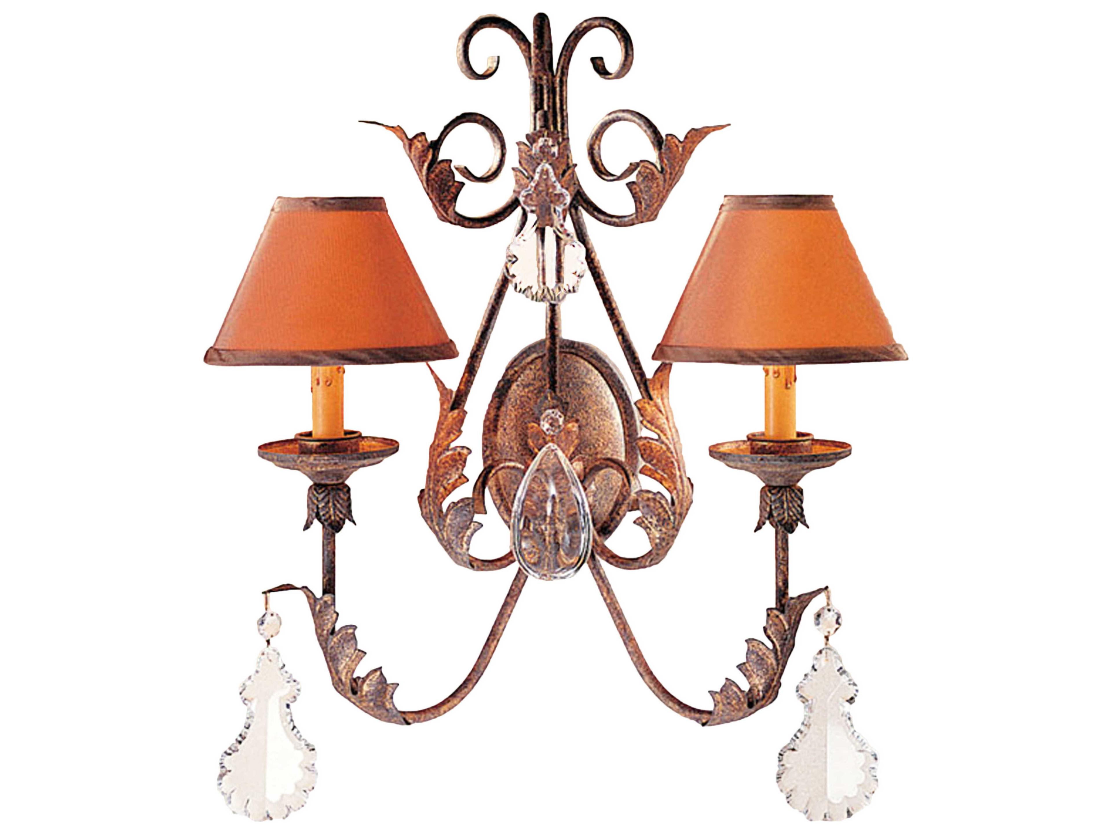 Meyda French Elegance 2-Light Pompeii Gold Crystal Wall Sconce