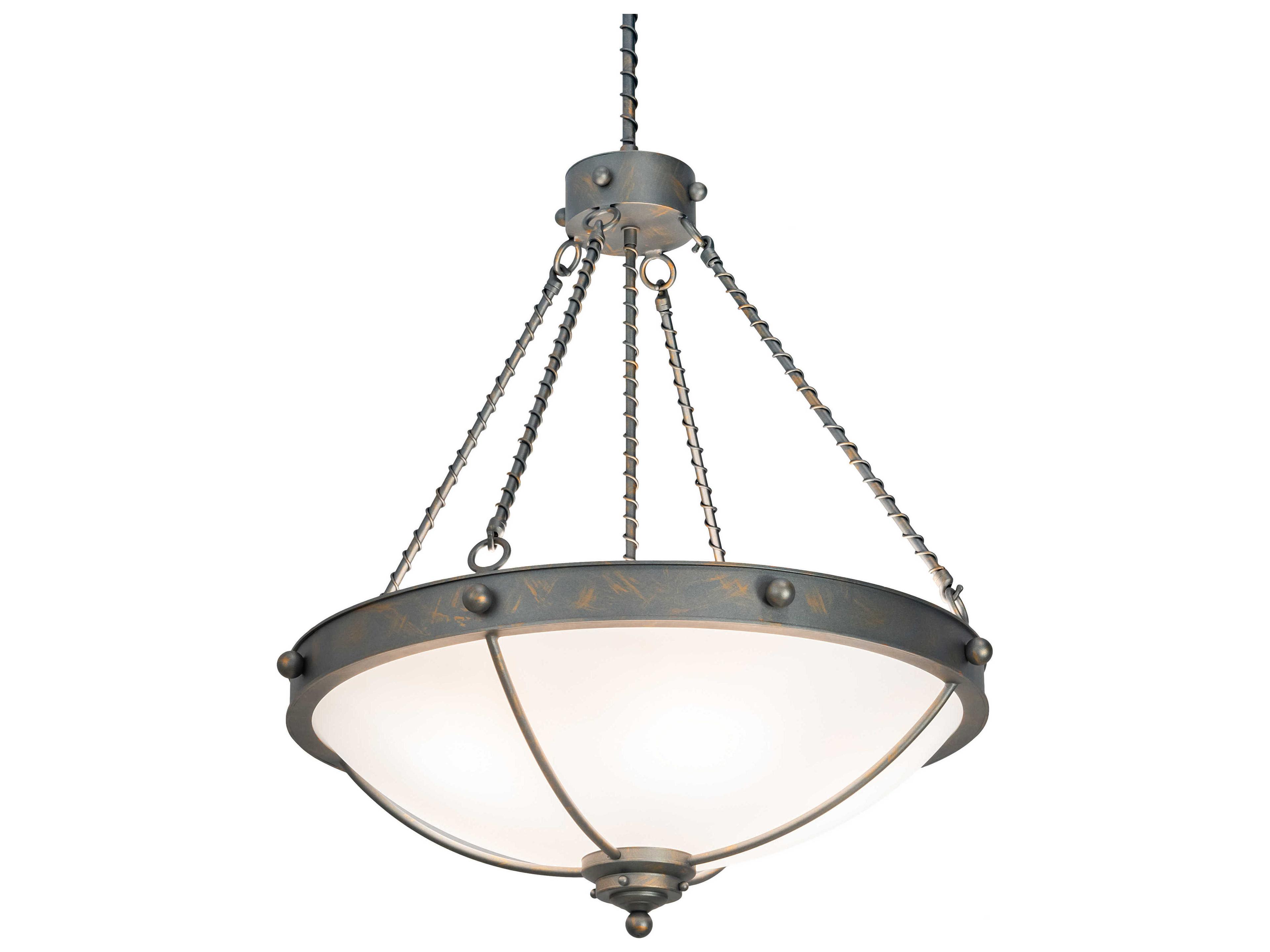 Meyda Freya 5-Light French Bronzed White Bowl Pendant