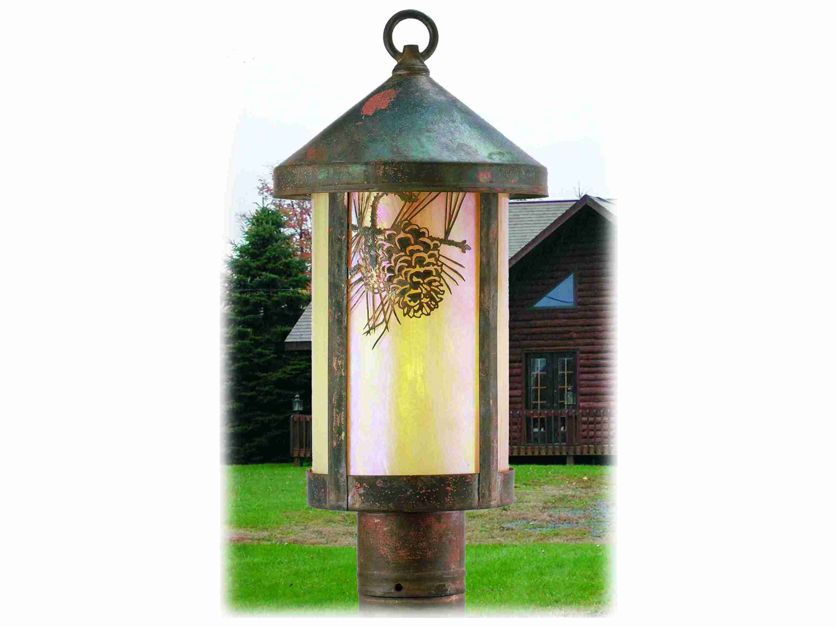 Meyda Fulton 1 - Light Glass Outdoor Post Light
