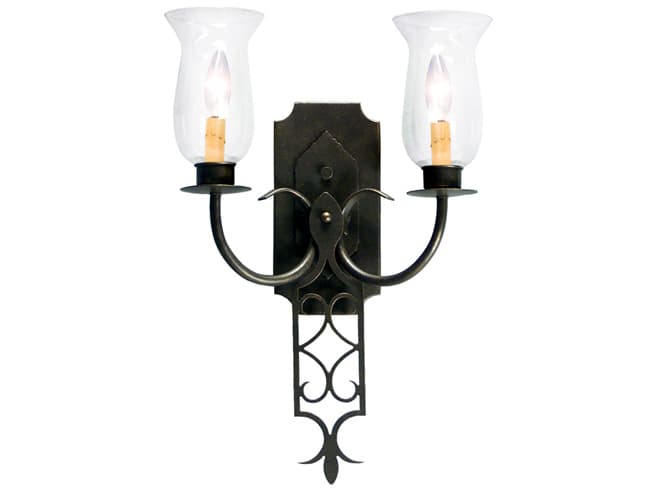 Meyda Gabrielle 2-Light French Bronze Gray Glass Wall Sconce