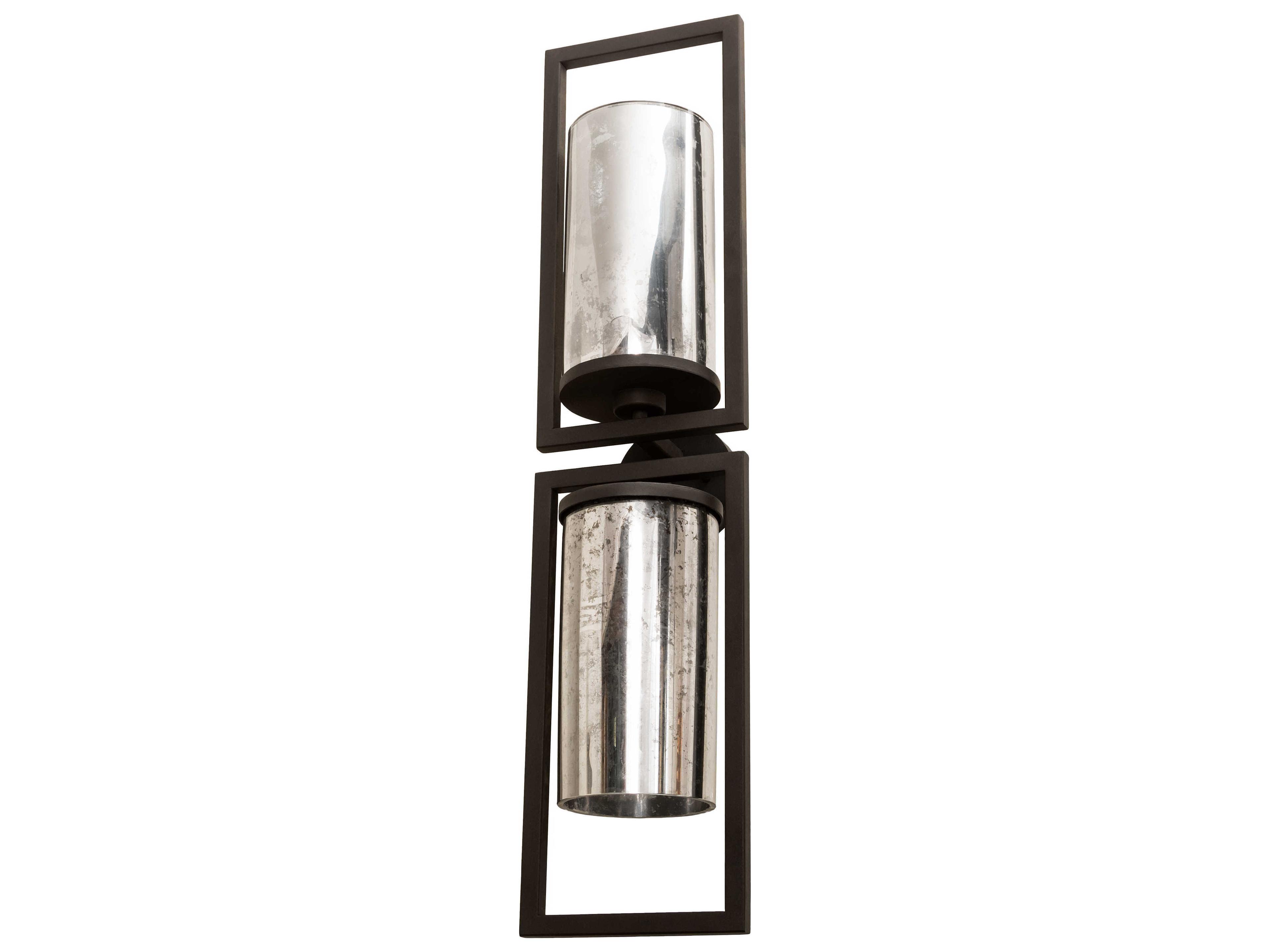 Meyda Galatia 2-Light Black Silver Clear Glass Wall Sconce
