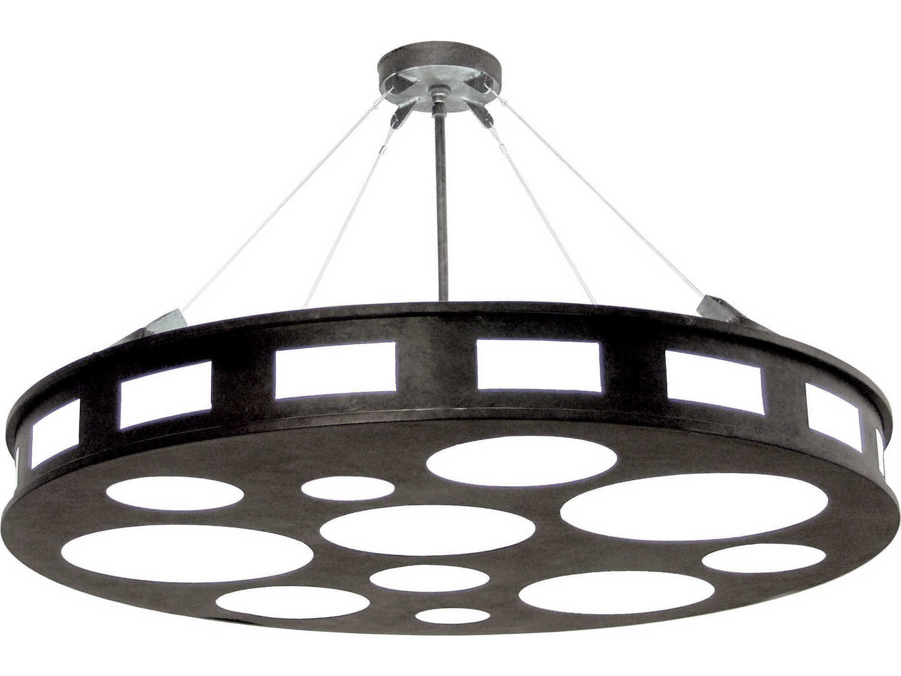 Meyda Geo 12-Light Gray Drum Semi Flush Mount