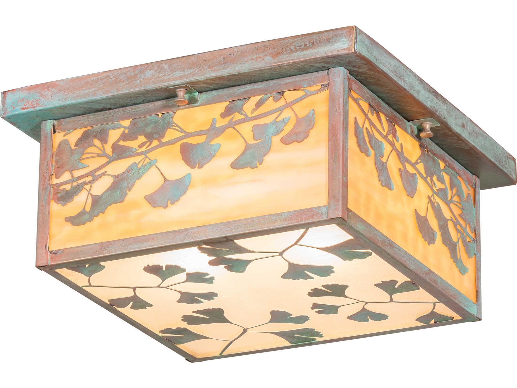 Meyda Ginkgo 2 - Light Glass Outdoor Ceiling Light