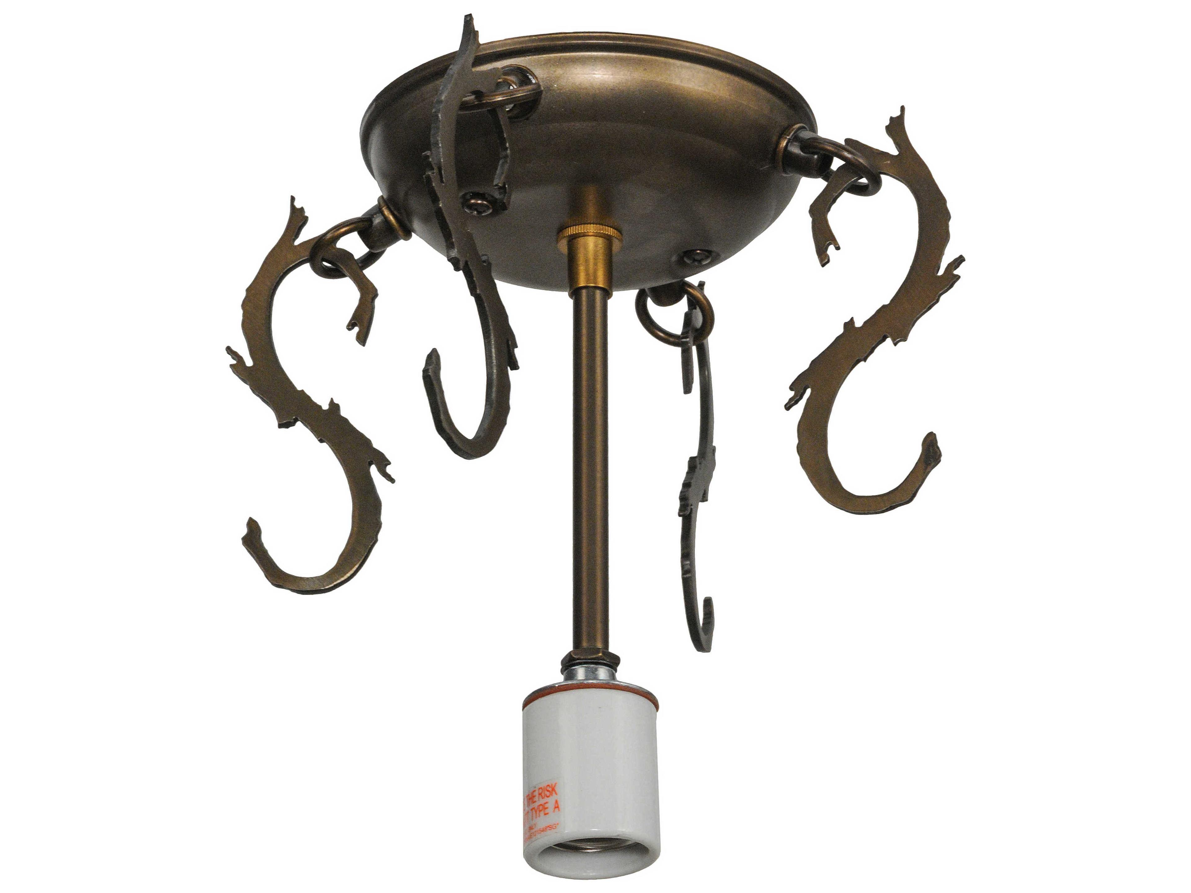 Meyda Greenbriar Oak 1-Light Antique Copper Semi Flush Mount