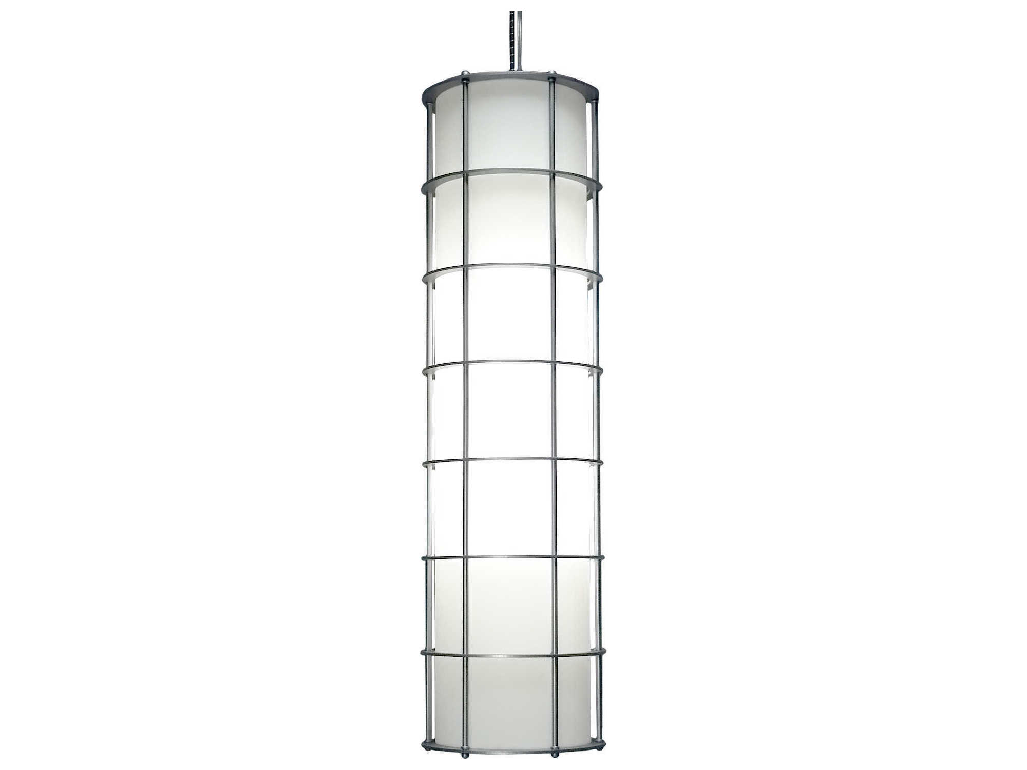 Meyda Hallette 2-Light Pewter Cylinder Mini Pendant