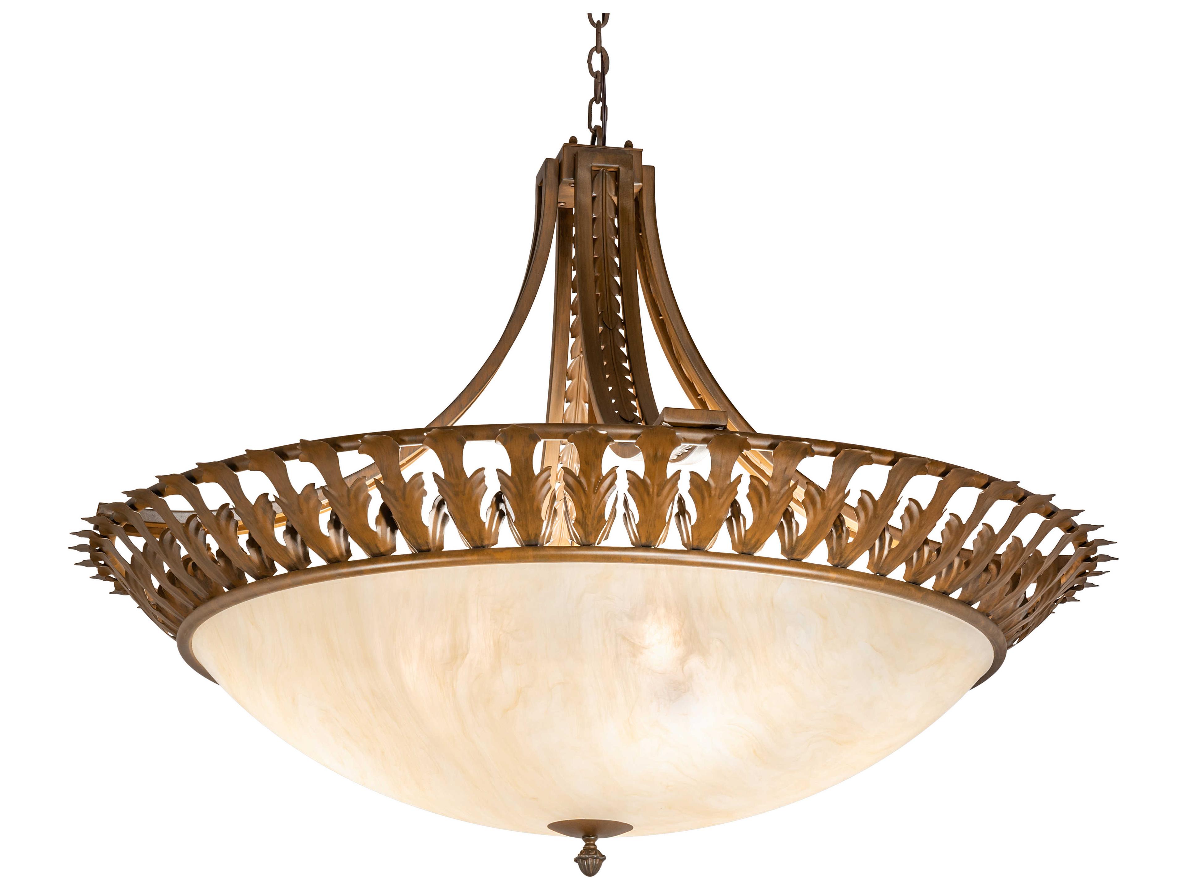 Meyda Hampton 6-Light Rustic Iron Brown Bowl Pendant