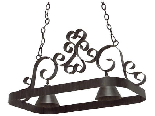 Meyda Hayley 2-Light Blackwash Bell Island Pendant