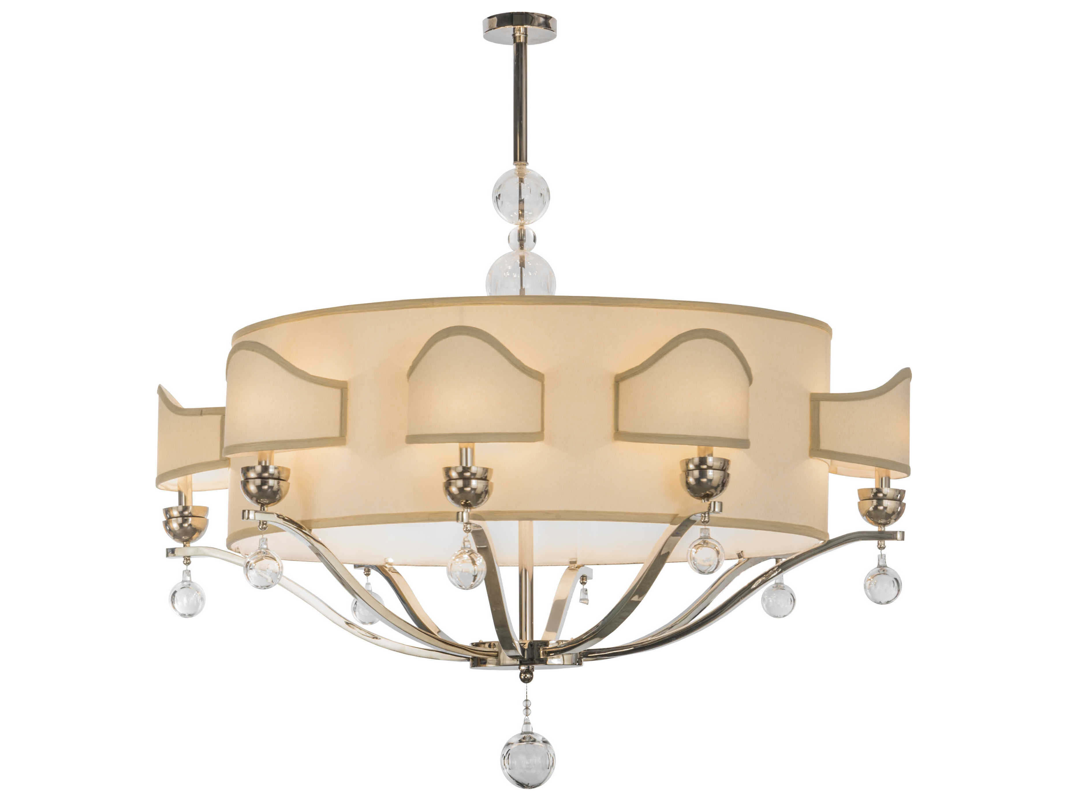 Meyda Helena Polished Nickel Crystal Drum Semi Flush Mount