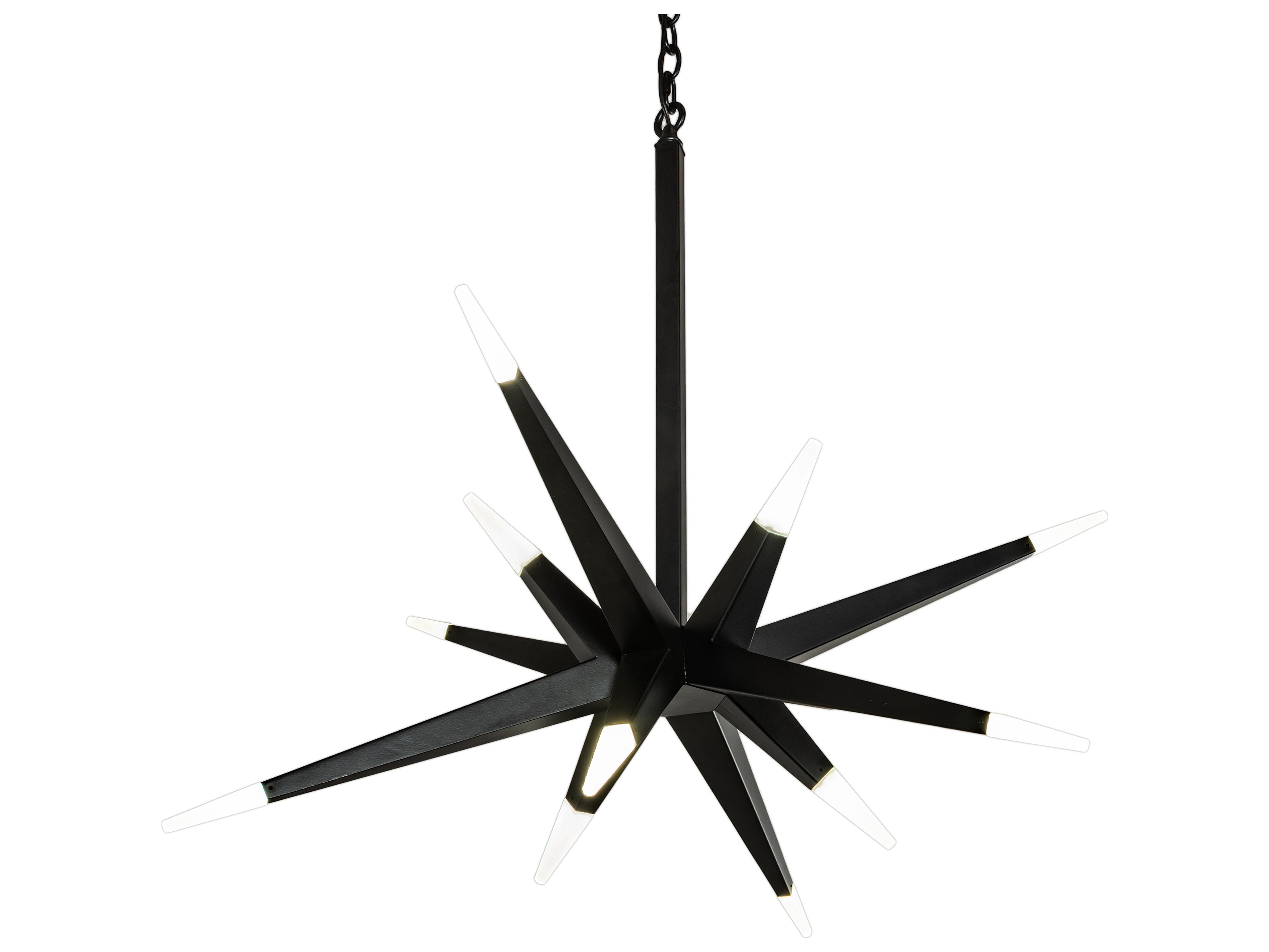 Meyda Hickory Treasures 12-Light Black Frost White LED Sputnik Pendant