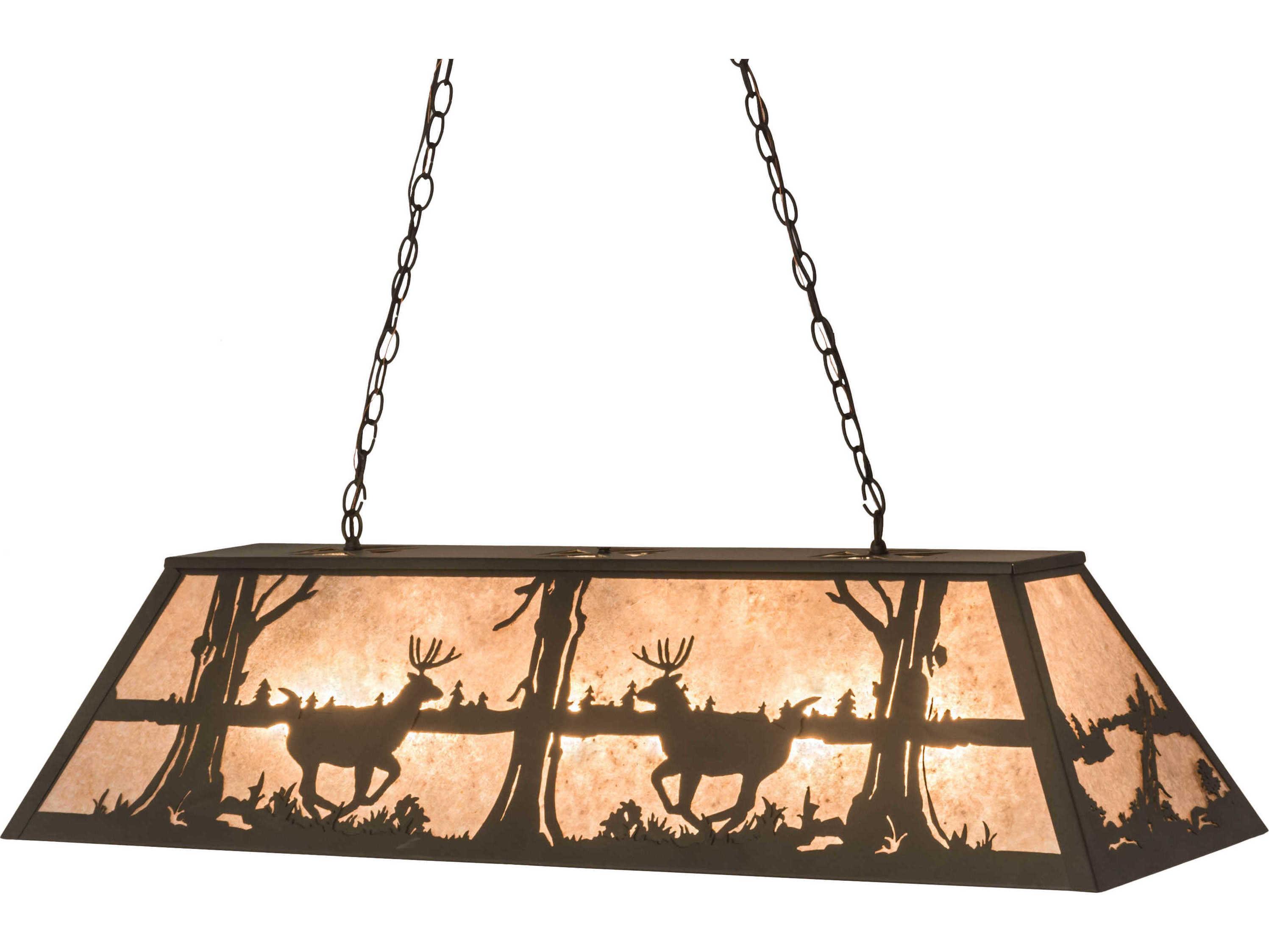 Meyda 6-Light Bronze Glass Island Pendant
