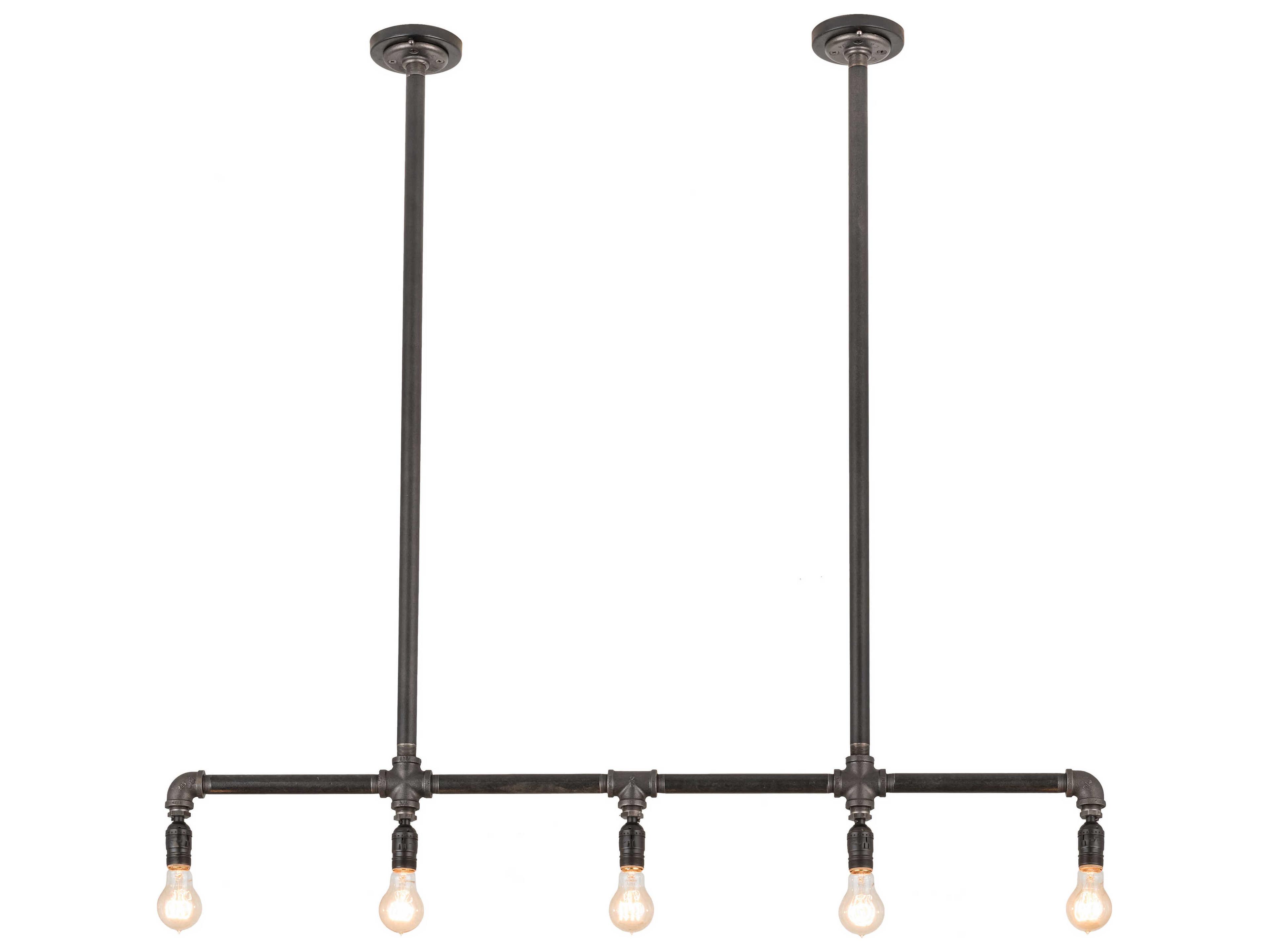 Meyda Alva 5-Light Black Glass Linear Island Pendant