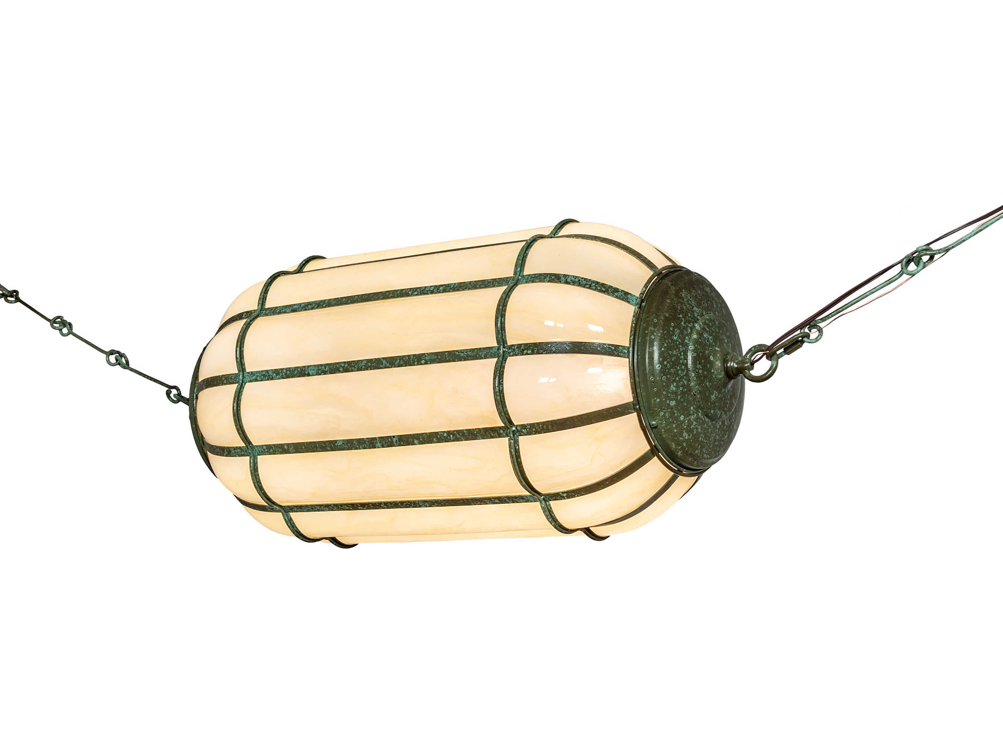 Meyda Islington 3-Light Tarnished Copper Green Pendant