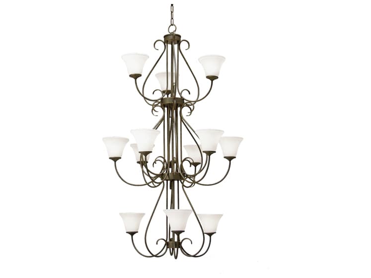 Meyda Jaqueline 12-Light Antiquity Gray Glass Bell Chandelier