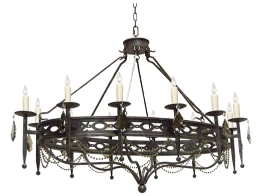 Meyda Jasmine 12-Light Blackwash Crystal Island Pendant