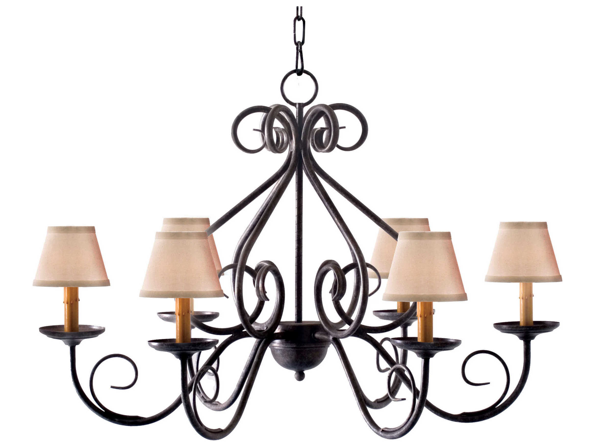 Meyda Jenna 6-Light Antique Iron Gate Gray Empire Chandelier