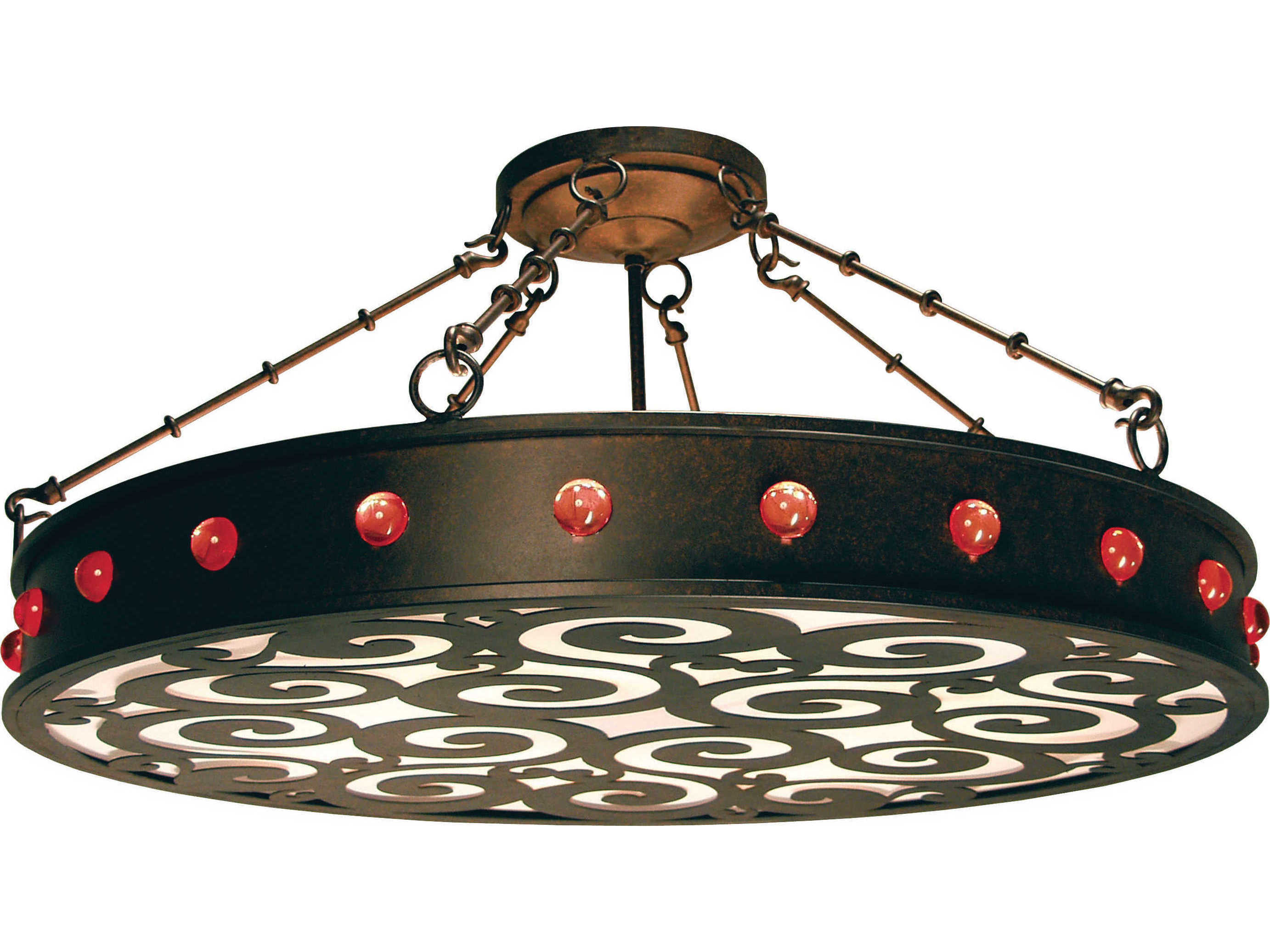 Meyda Jules 16-Light6-Light Cajun Spice Brown Drum Semi Flush Mount