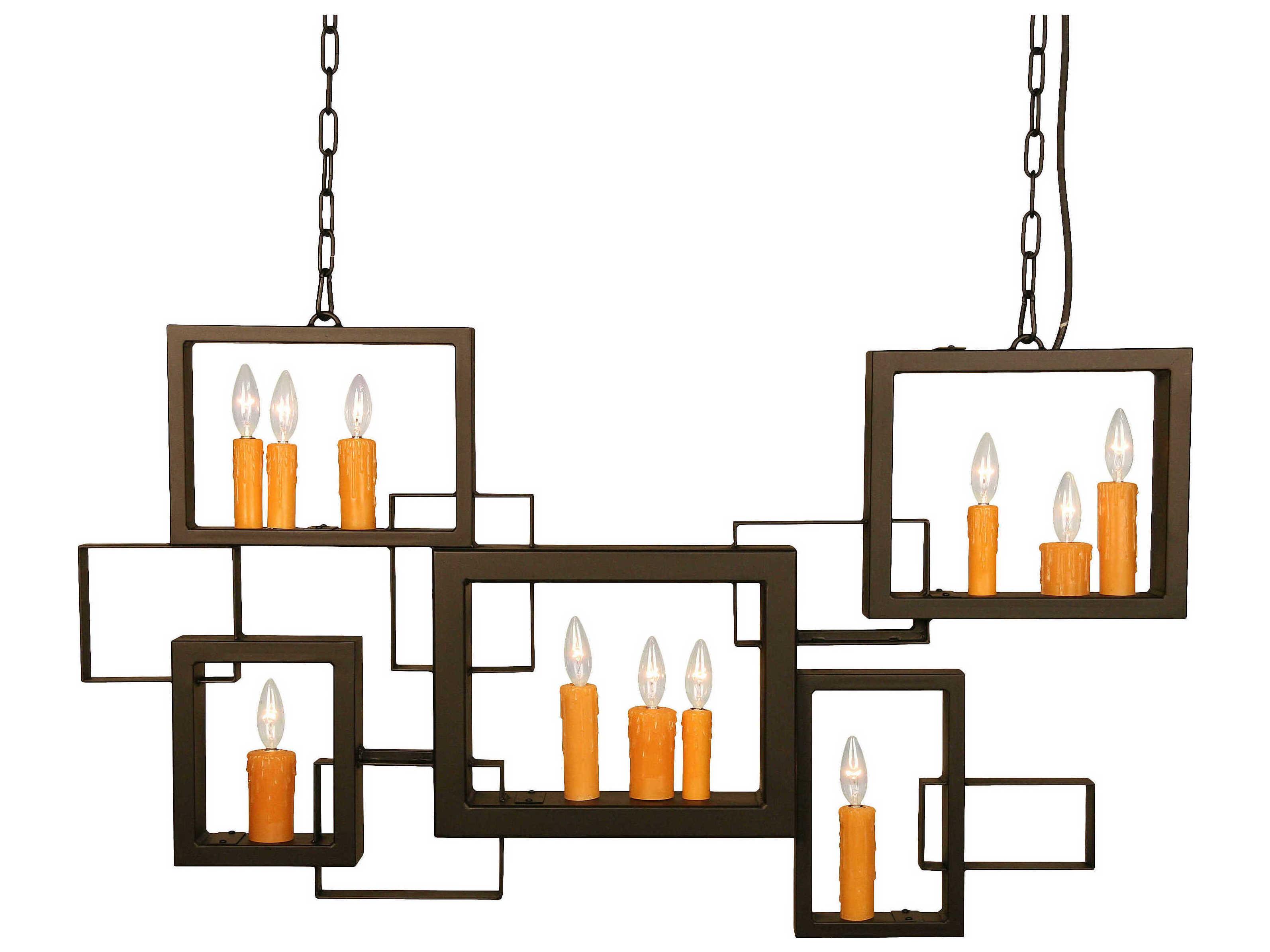 Meyda Kai 11-Light Blackwash Geometric Island Pendant