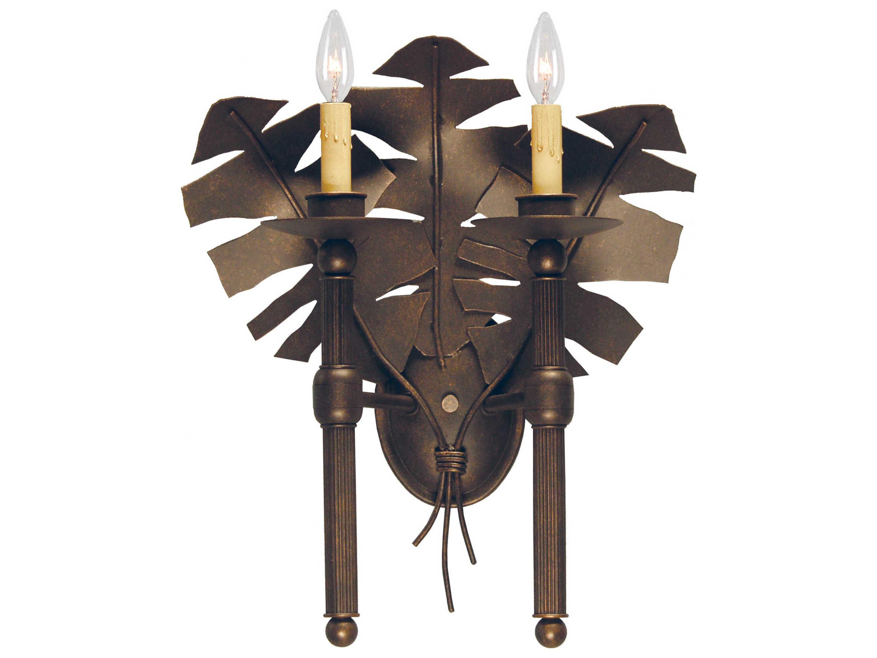 Meyda Kassia 2-Light Gilded Tobacco Brown Wall Sconce