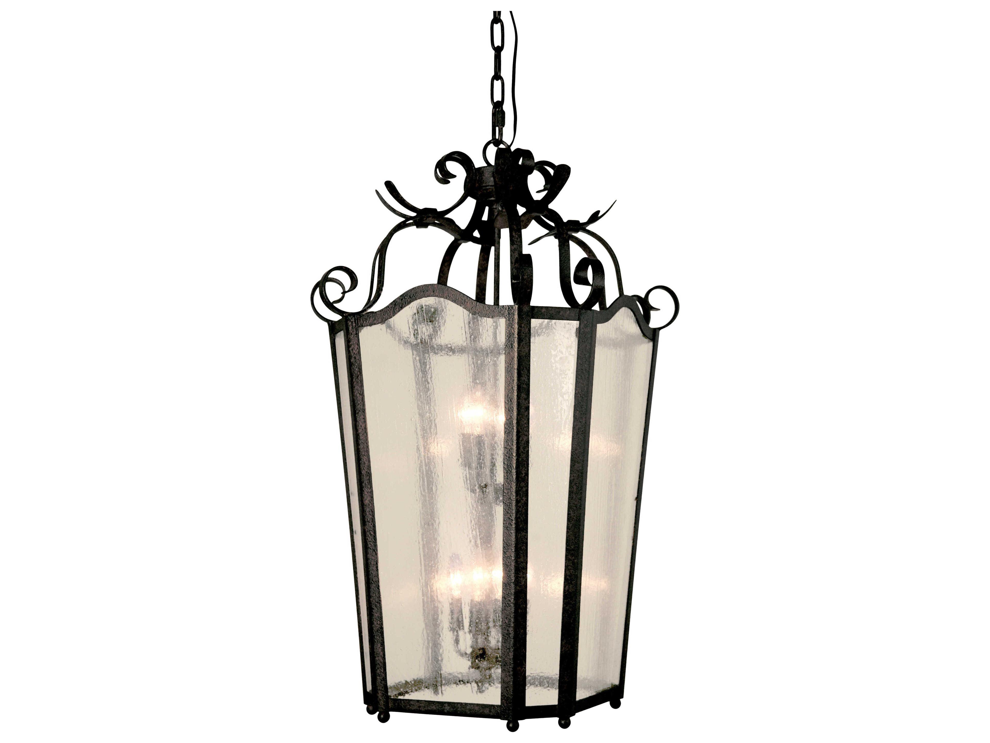 Meyda Keira 8-Light Cajun Spice Brown Glass Candelabra Lantern Tiered Chandelier