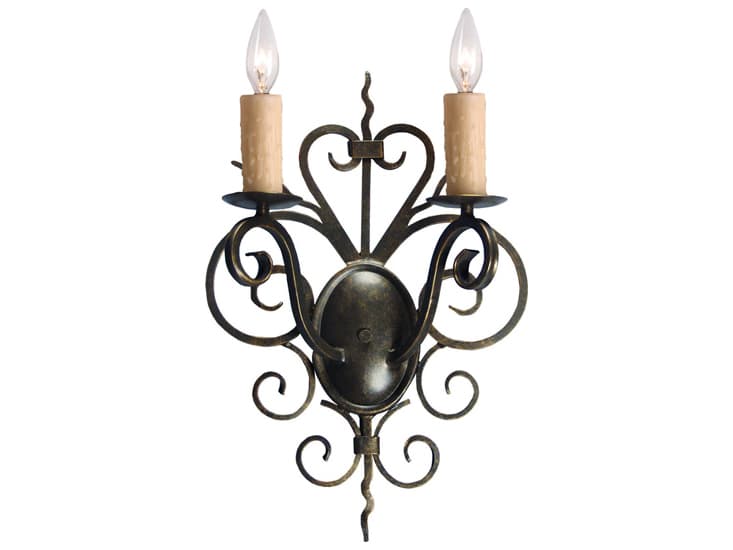 Meyda Kenneth 2-Light Gilded Tobacco Brown Wall Sconce