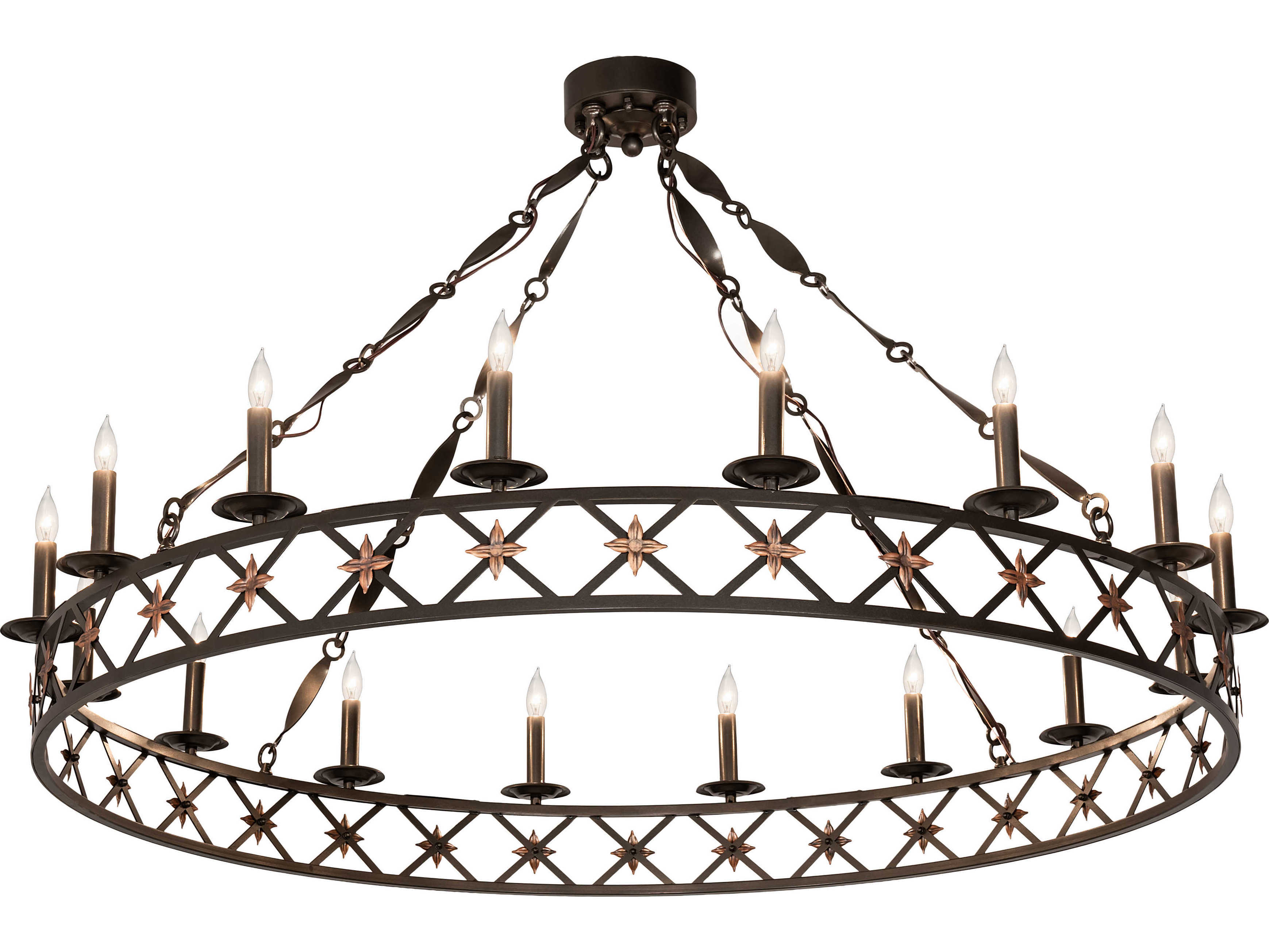 Meyda Kingsbridge 16-Light6-Light Bronze Brown Candelabra Chandelier