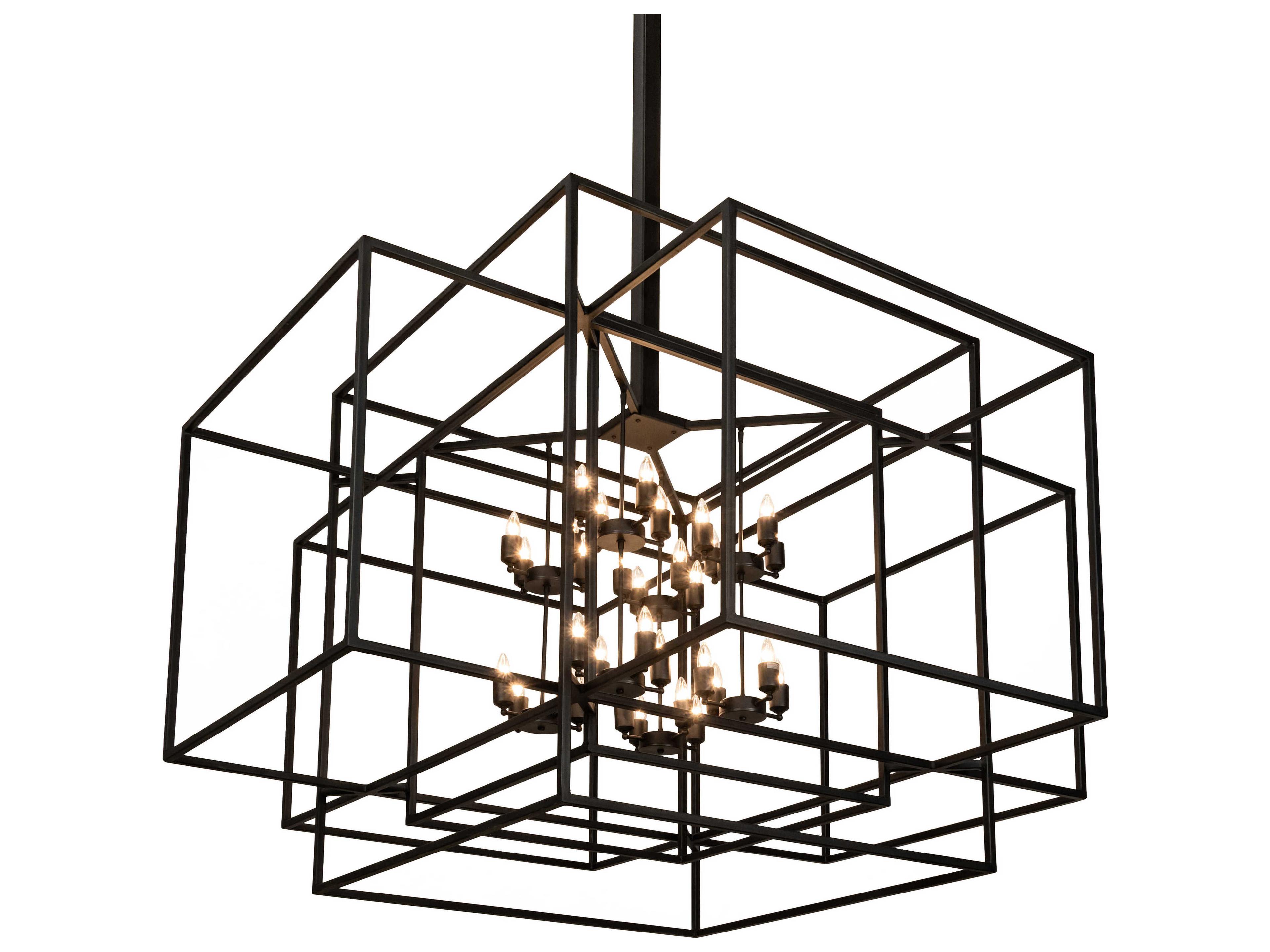 Meyda Kitzi Box 32-Light Black Candelabra Chandelier