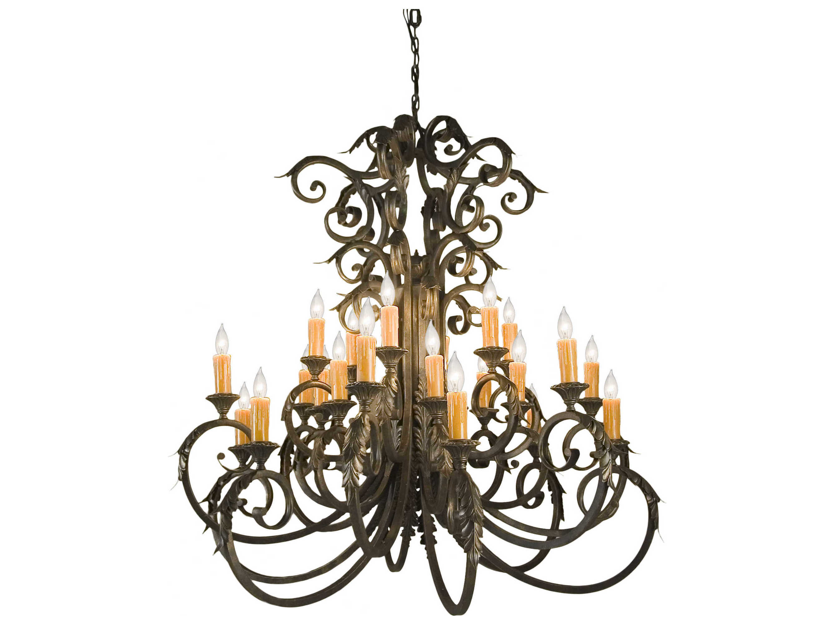 Meyda Serratina 24-Light Black Candelabra Chandelier