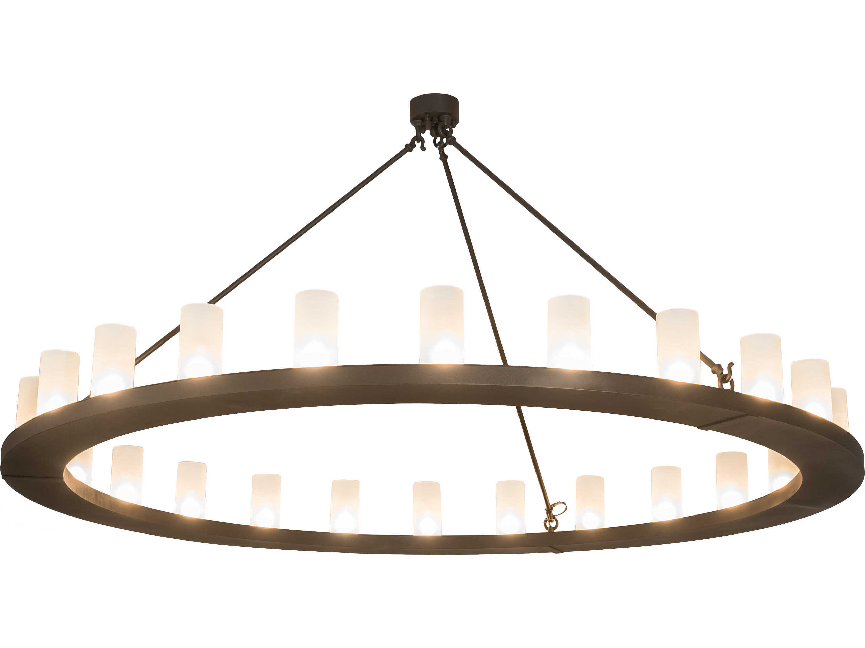 Meyda Loxley 24-Light Brown Cylinder Round Chandelier