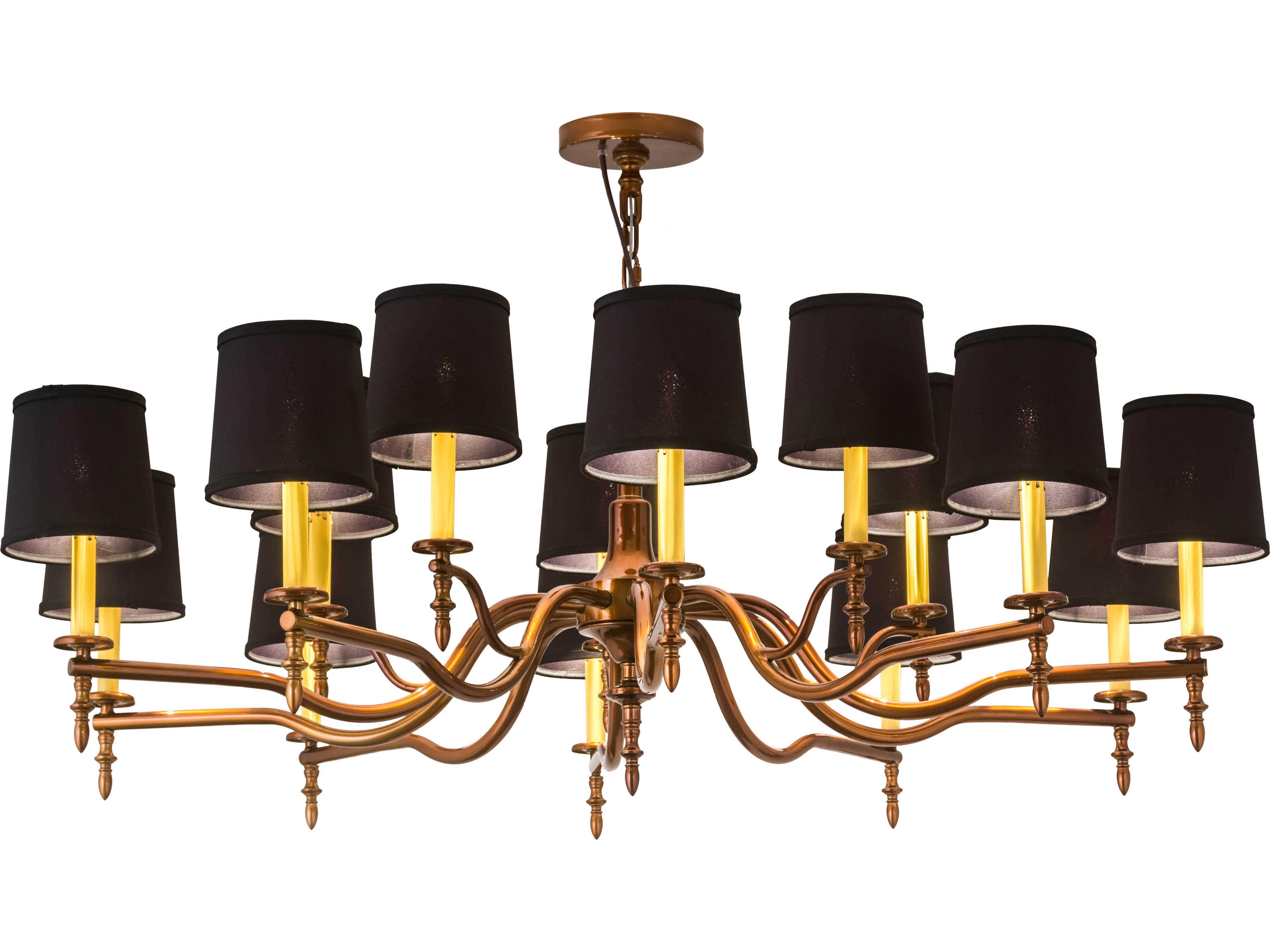 Meyda 15-Light Copper Glass Empire Chandelier